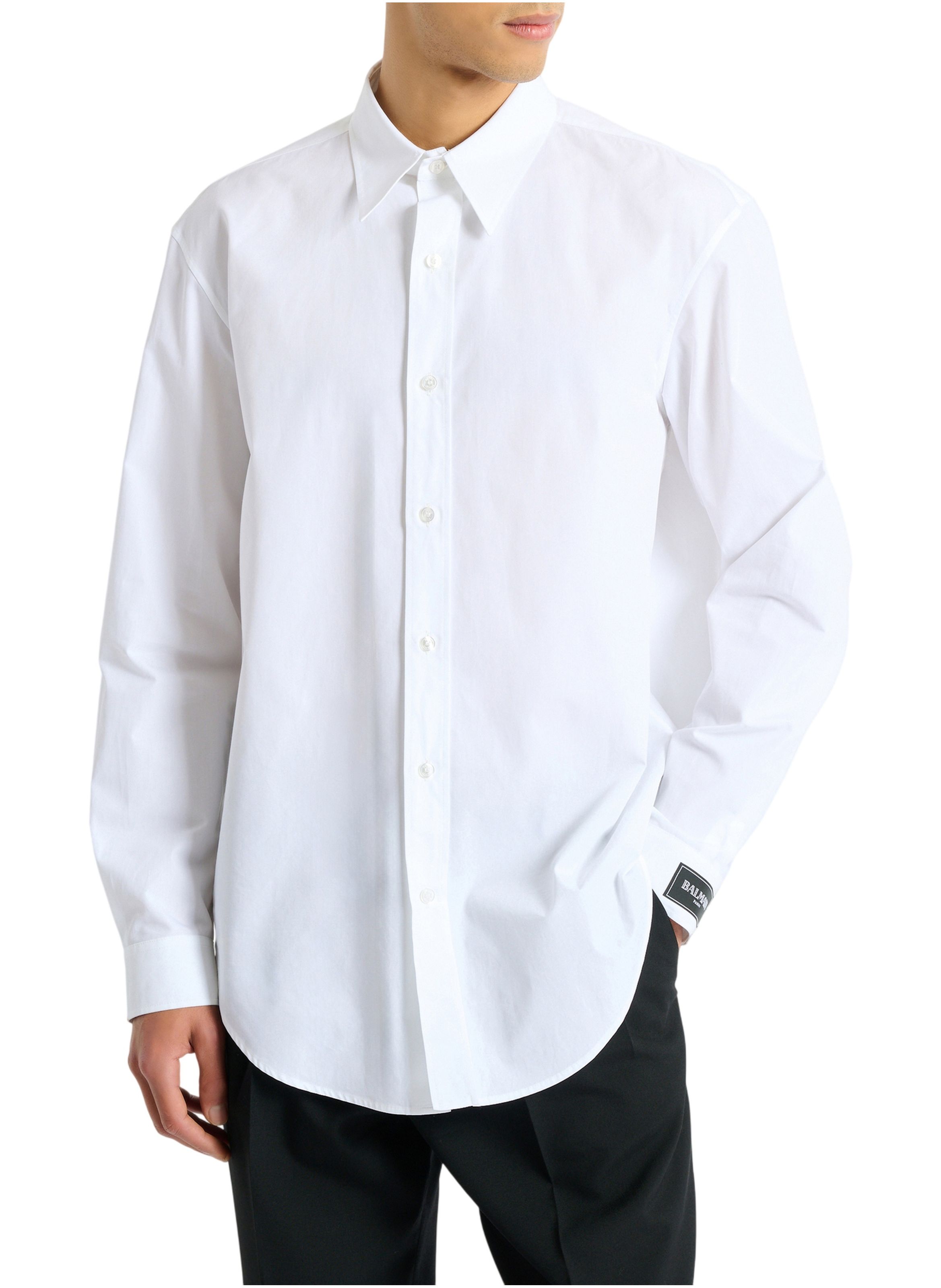 Chemise balmain paris en popeline de coton BALMAIN Blanc