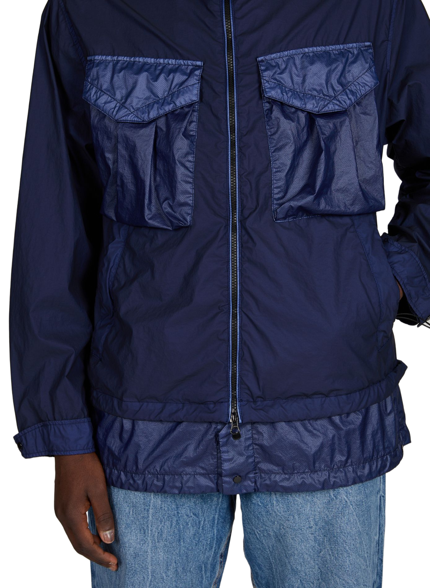 Bi-TM Mixed Goggle Hooded Jacket CP COMPANY Blue