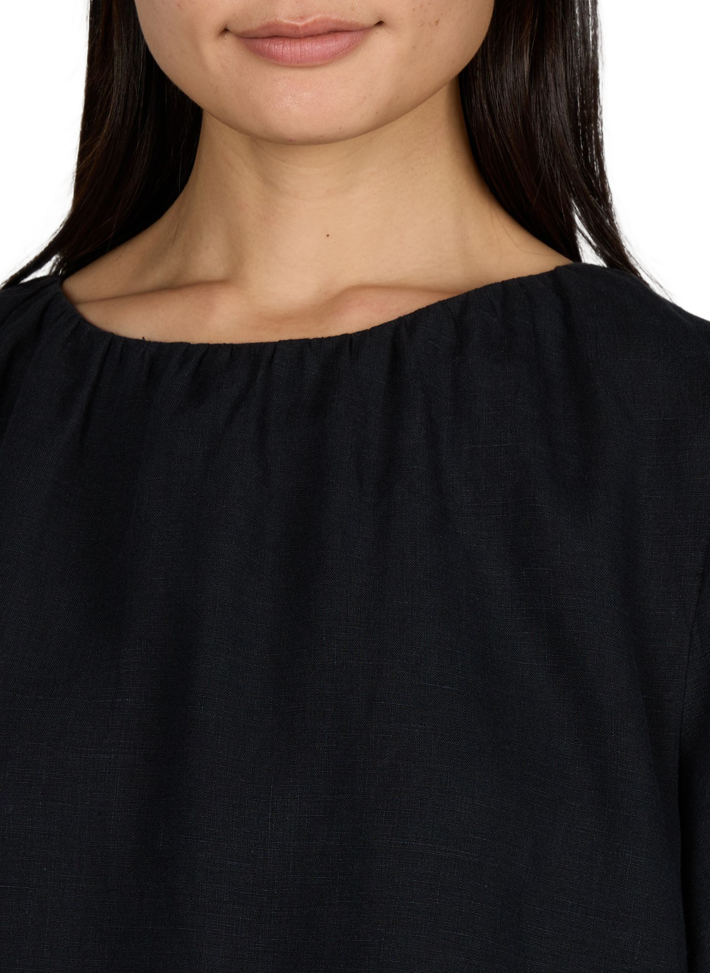 Open back blouse with embroidered details in linen BY MALENE BIRGER Black