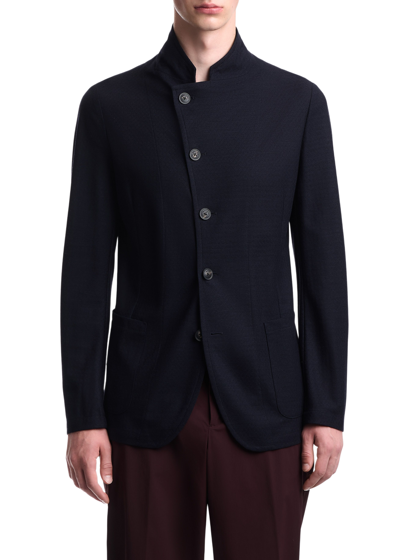 Straight wool coat with buttons EMPORIO ARMANI Blue