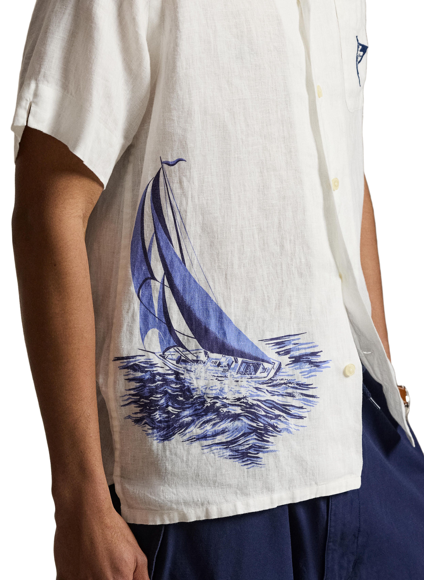 Short-sleeved printed linen shirt POLO RALPH LAUREN Multicolour