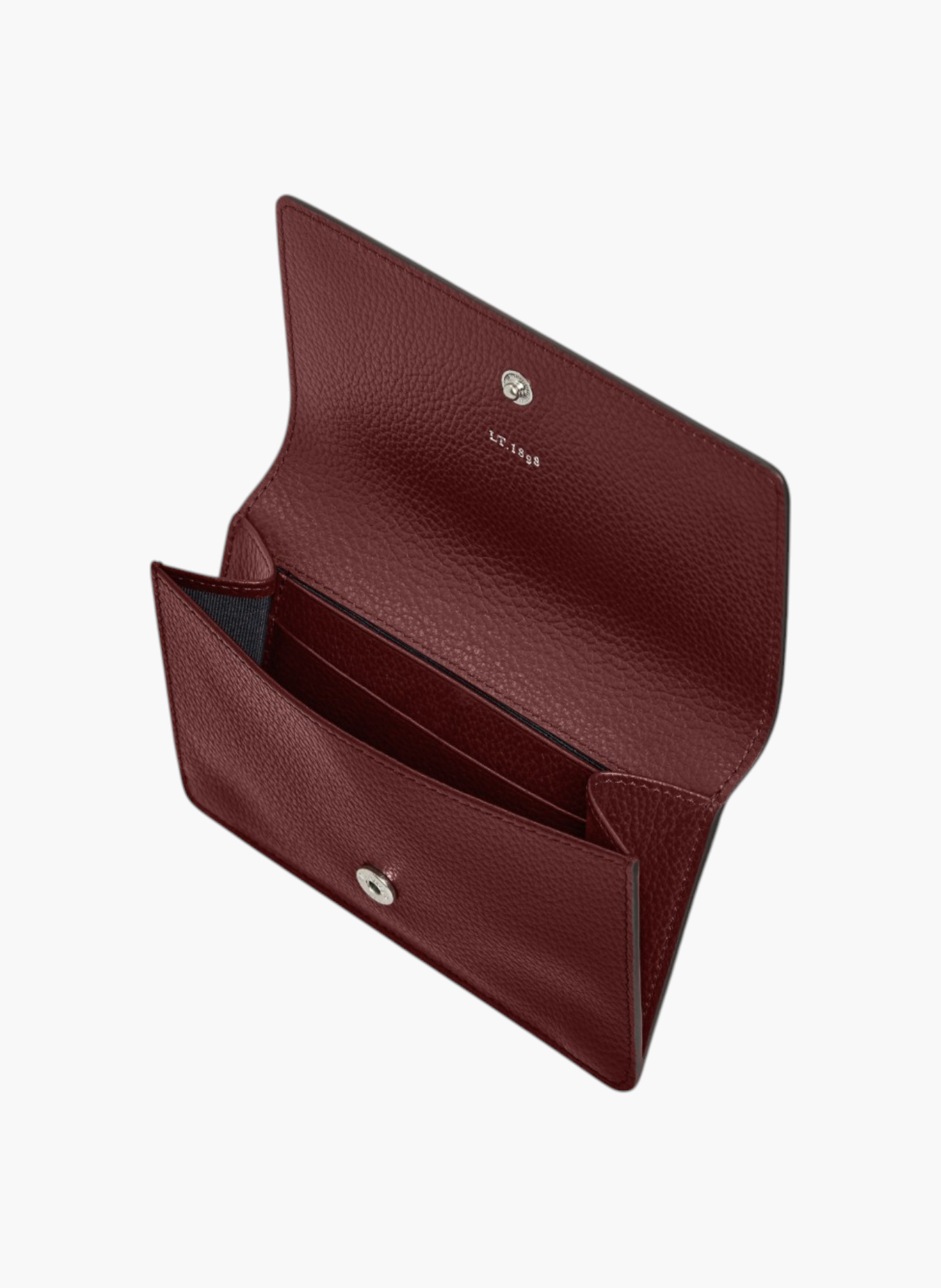 Porte cartes à rabat moyen modèle louison en cuir grainé LE TANNEUR Rouge