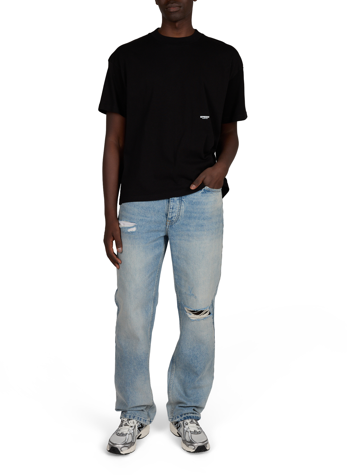 Loose cotton T-shirt REPRESENT Black