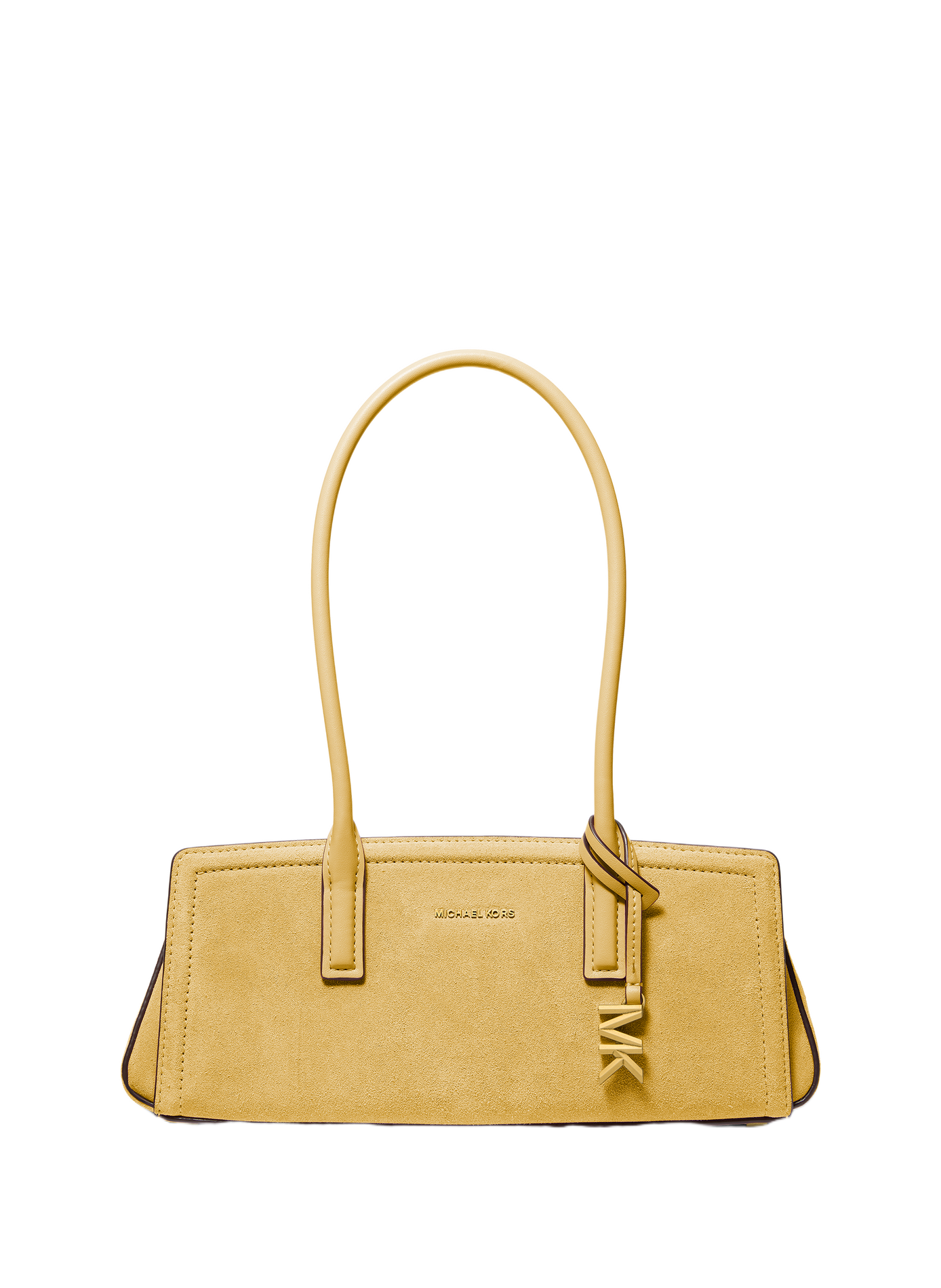 Laila leather handbag with metallic logo MICHAEL KORS Green