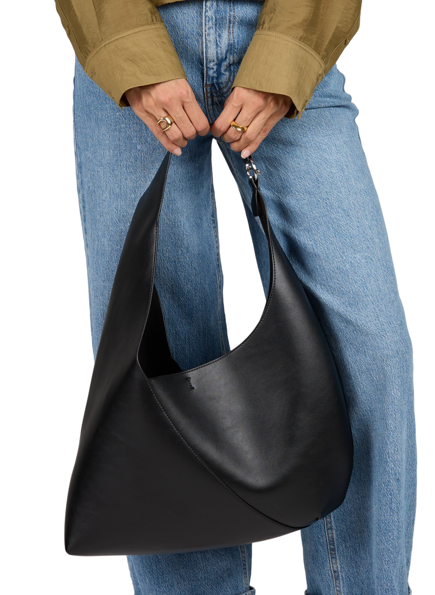 Mixed leather tote bag SAMSOE SAMSOE Black