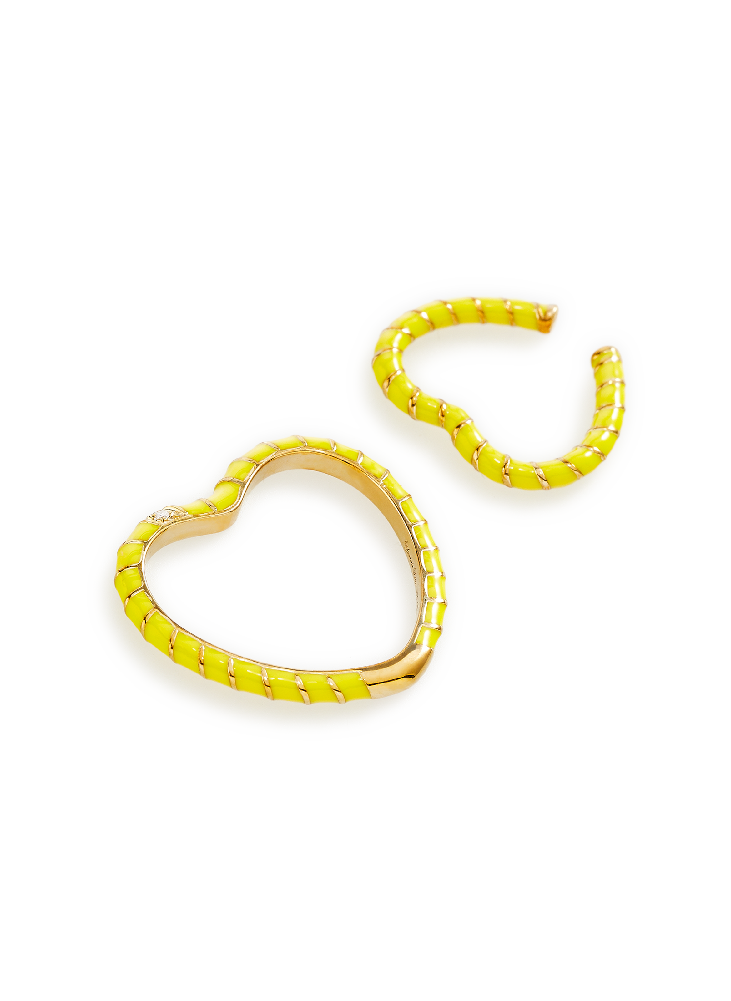 Torsade heart ring and ear cuff YVONNE LÉON Yellow