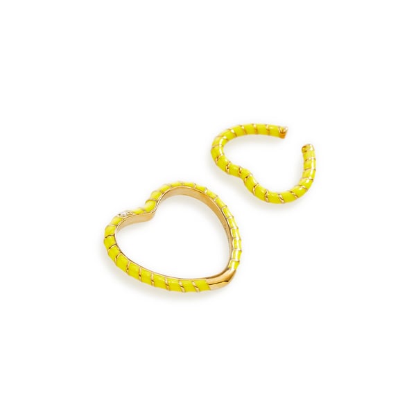 Bague et earcuff coeur torsadé