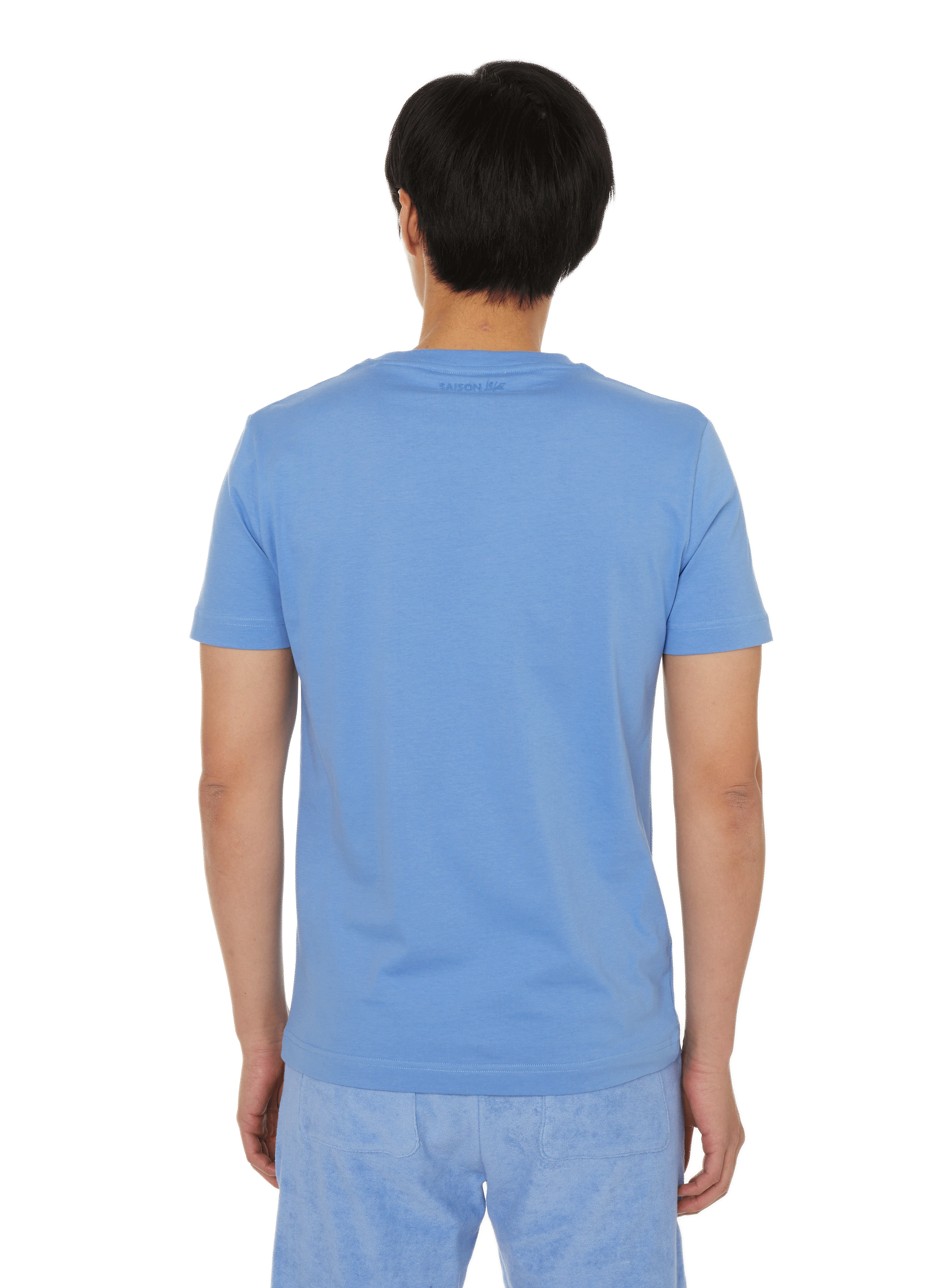 T-shirt Baff col rond en coton SAISON 1865 Bleu