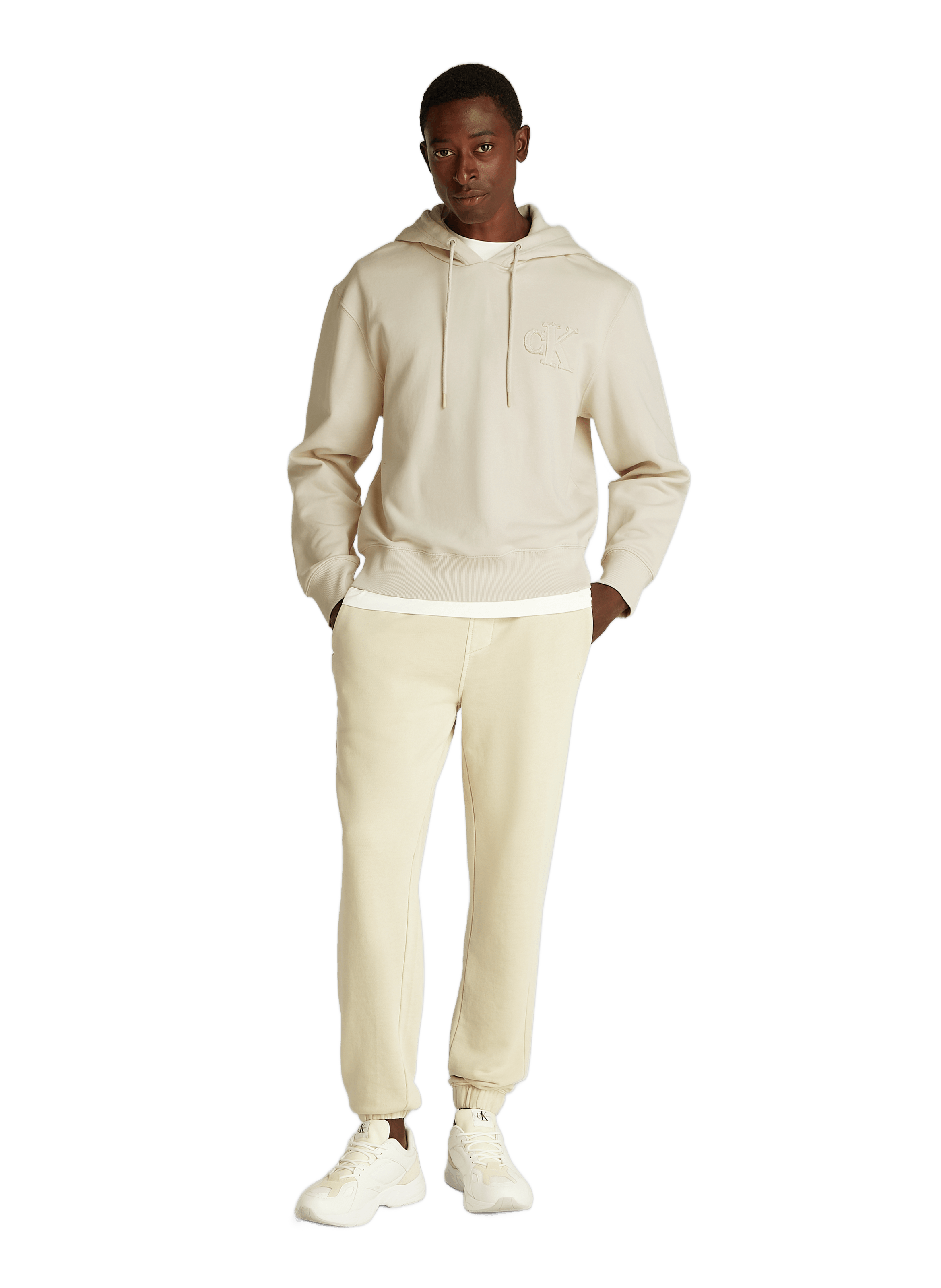 Cotton hoodie Beige