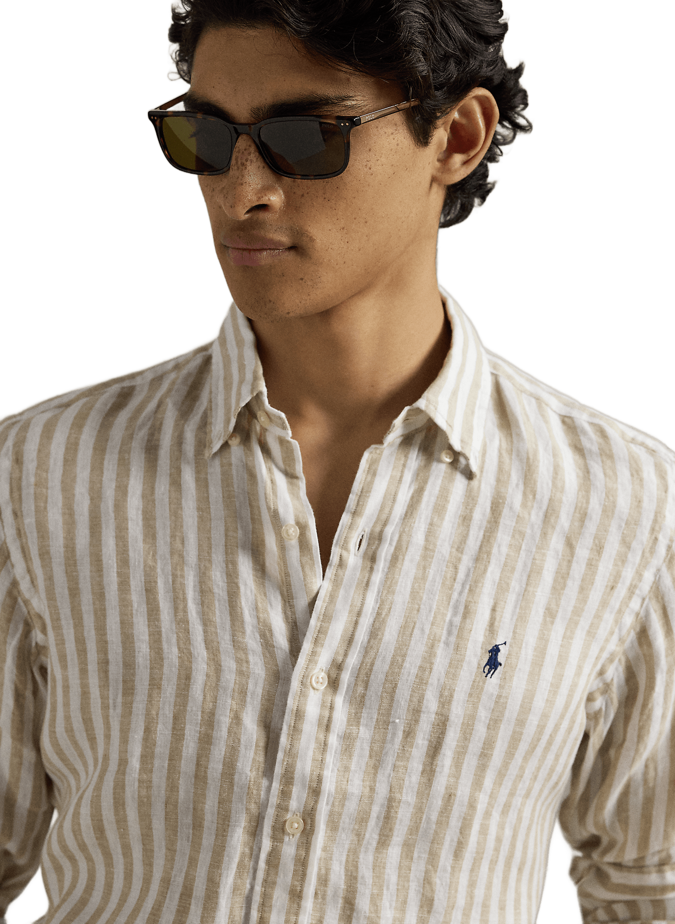 Striped linen shirt POLO RALPH LAUREN Beige