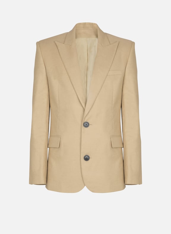 Veste 2boutons en toile Beige by BALMAIN BALMAIN Veste 2boutons en toile Beige