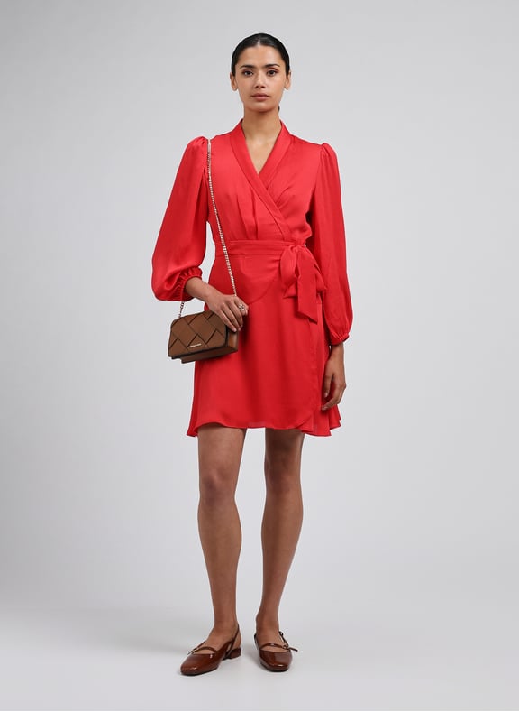 Robe portefeuille Clun Rouge by SUNCOO SUNCOO Robe portefeuille Clun Rouge