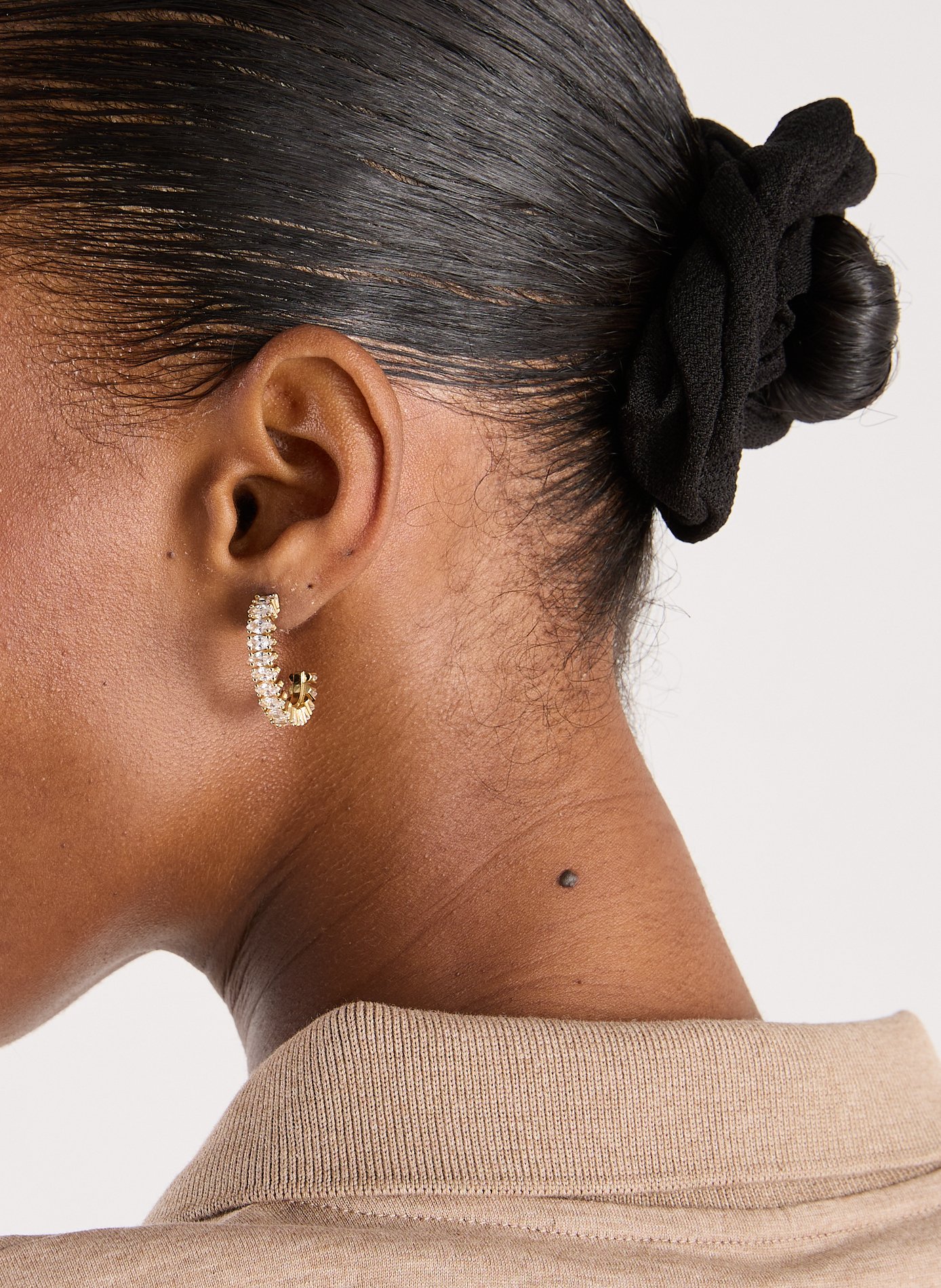 Boucles d&#039;oreille à cristaux en zirconium AU PRINTEMPS PARIS Doré