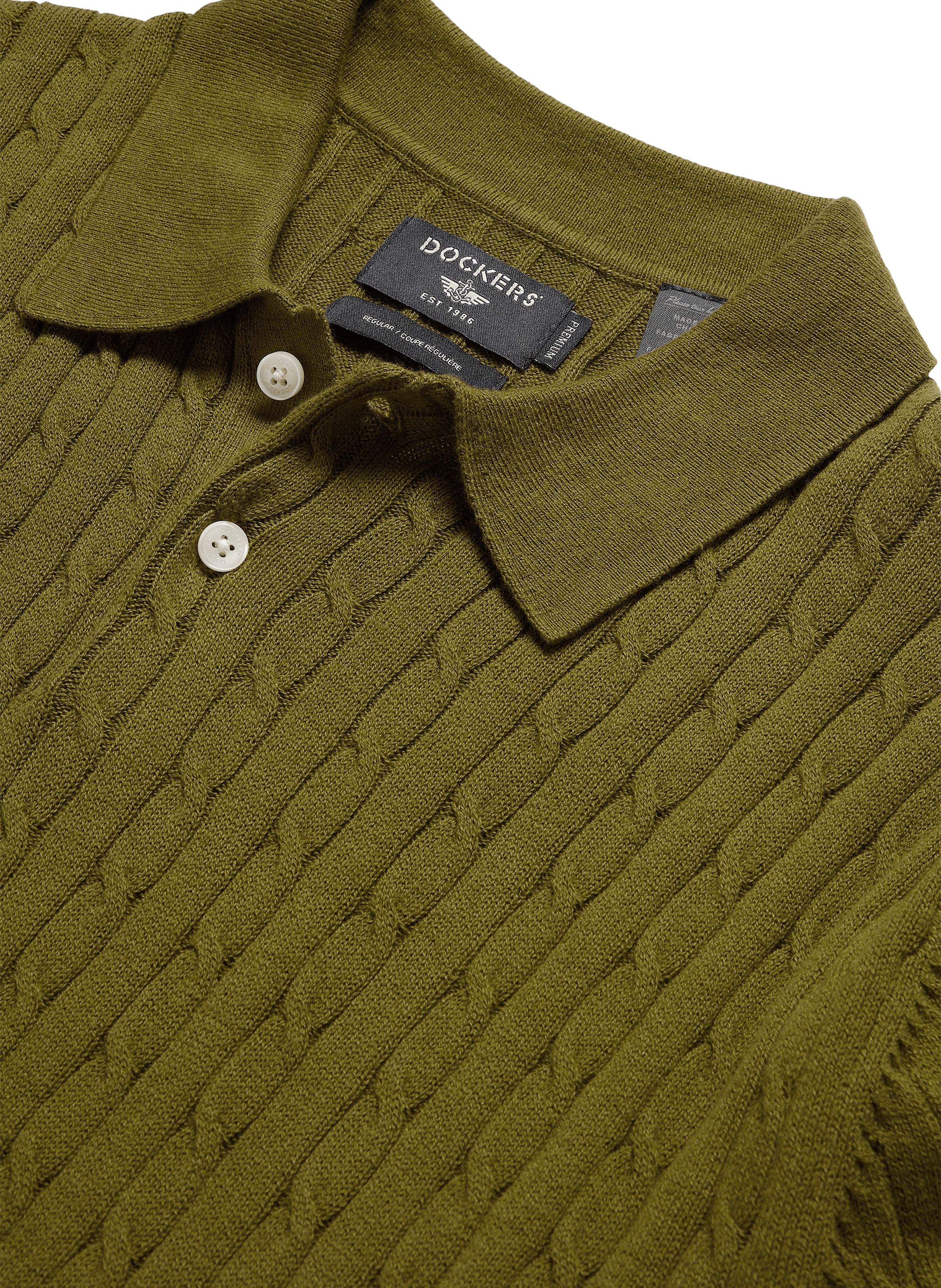 Striped polo in blended cotton DOCKERS Khaki