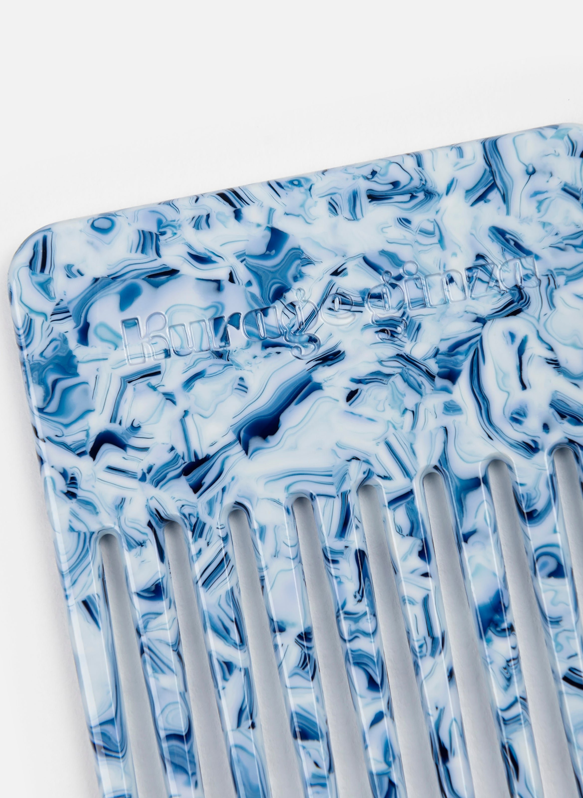 Peigne anémone en acétate de cellulose KURAGE GINZA Bleu