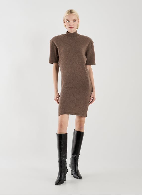 The castagne knit dress in wool and cashmere Brown Jacquemus - Women | Printemps The castagne knit dress in wool and cashmere Brown Jacquemus - Women | Printemps