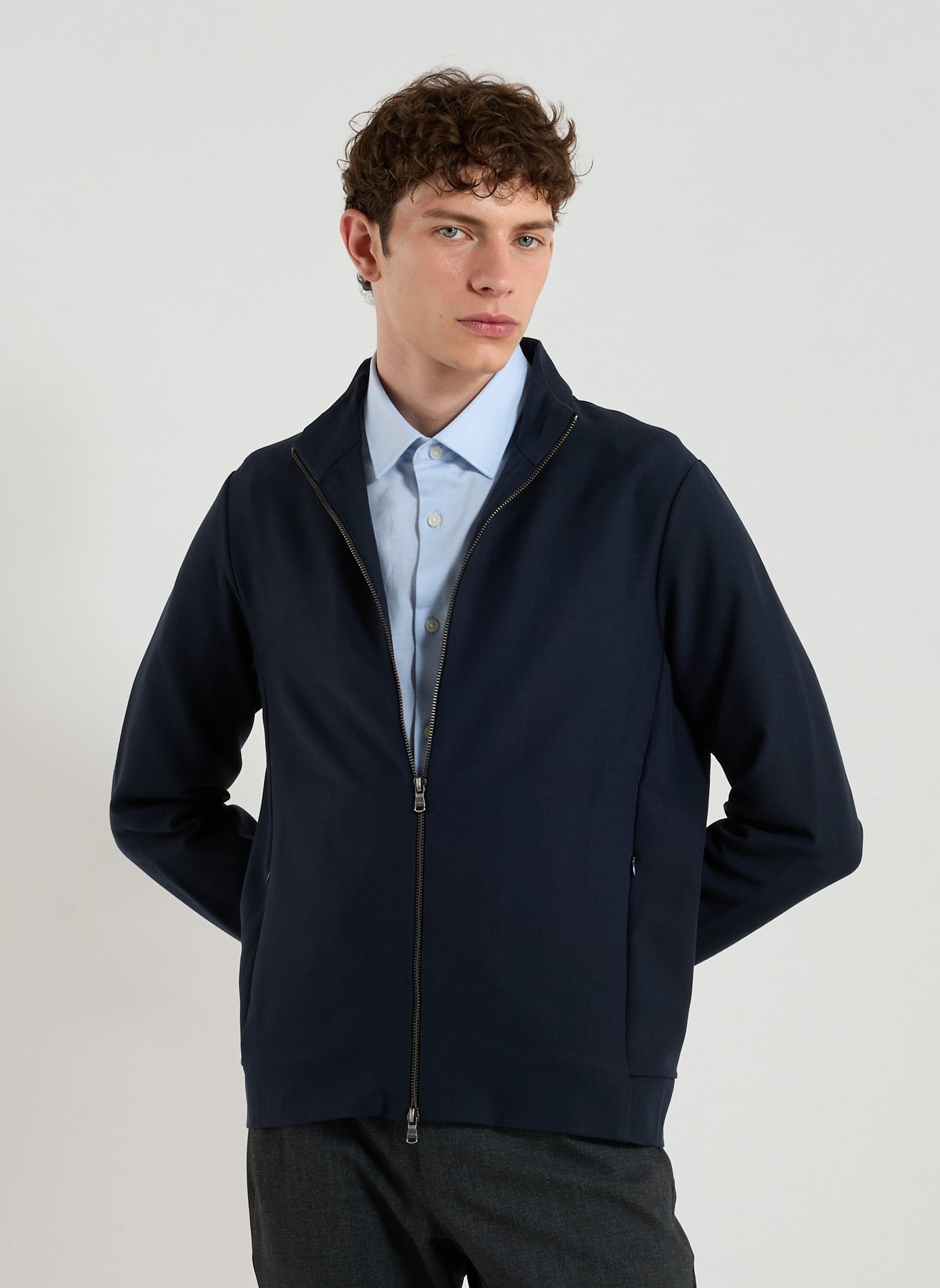 1789 CALA Zip-up high-neck vest Blue