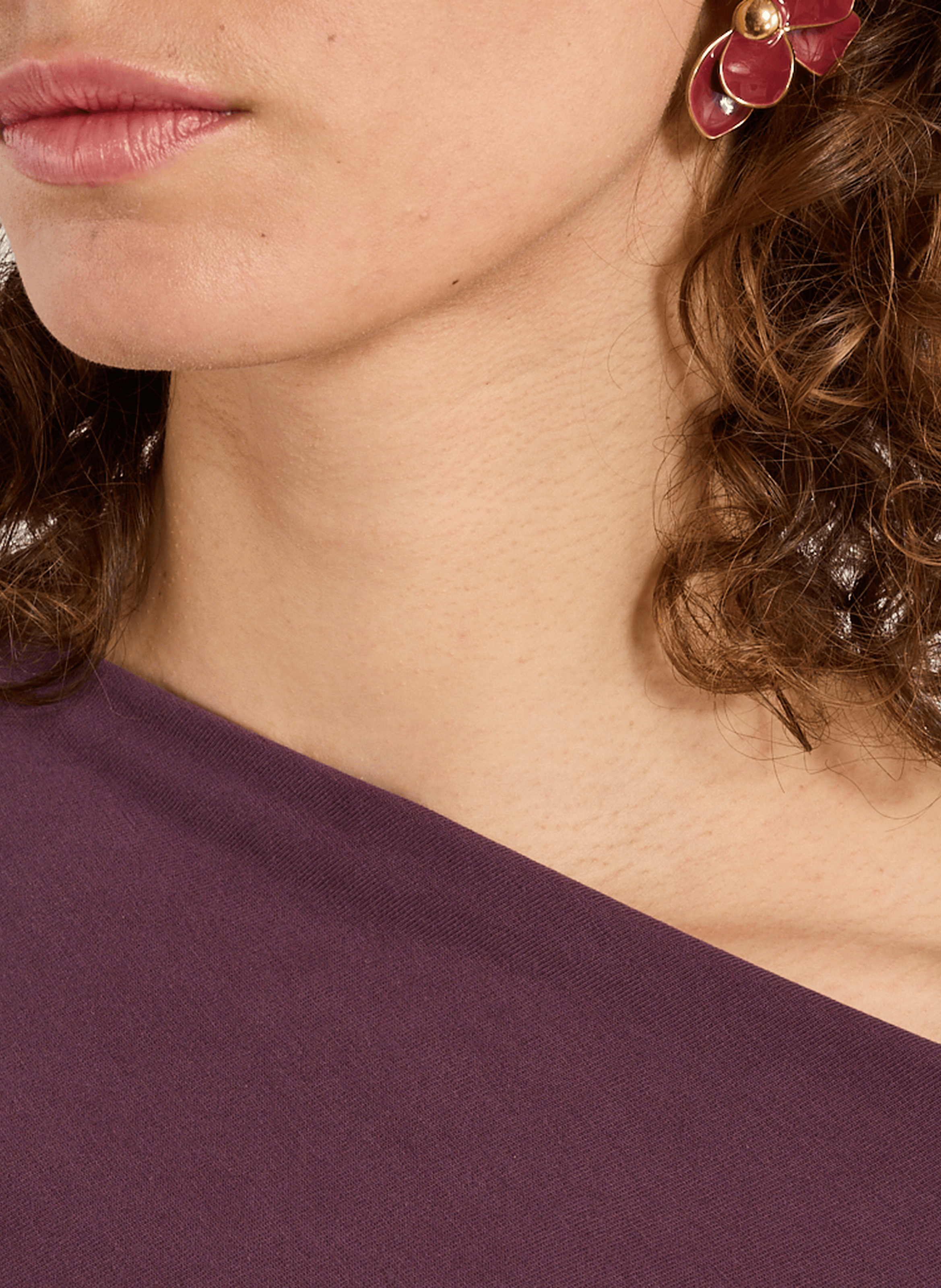 Boucles d'oreilles fleurs AU PRINTEMPS PARIS Rouge