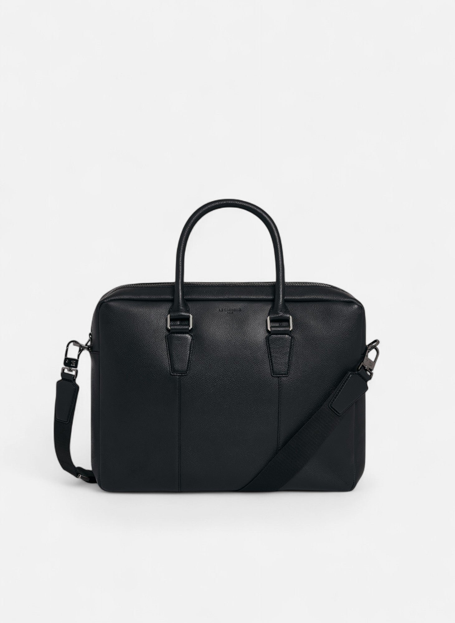 Porte documents 14" marceau en cuir grainé petit modèle LE TANNEUR Noir