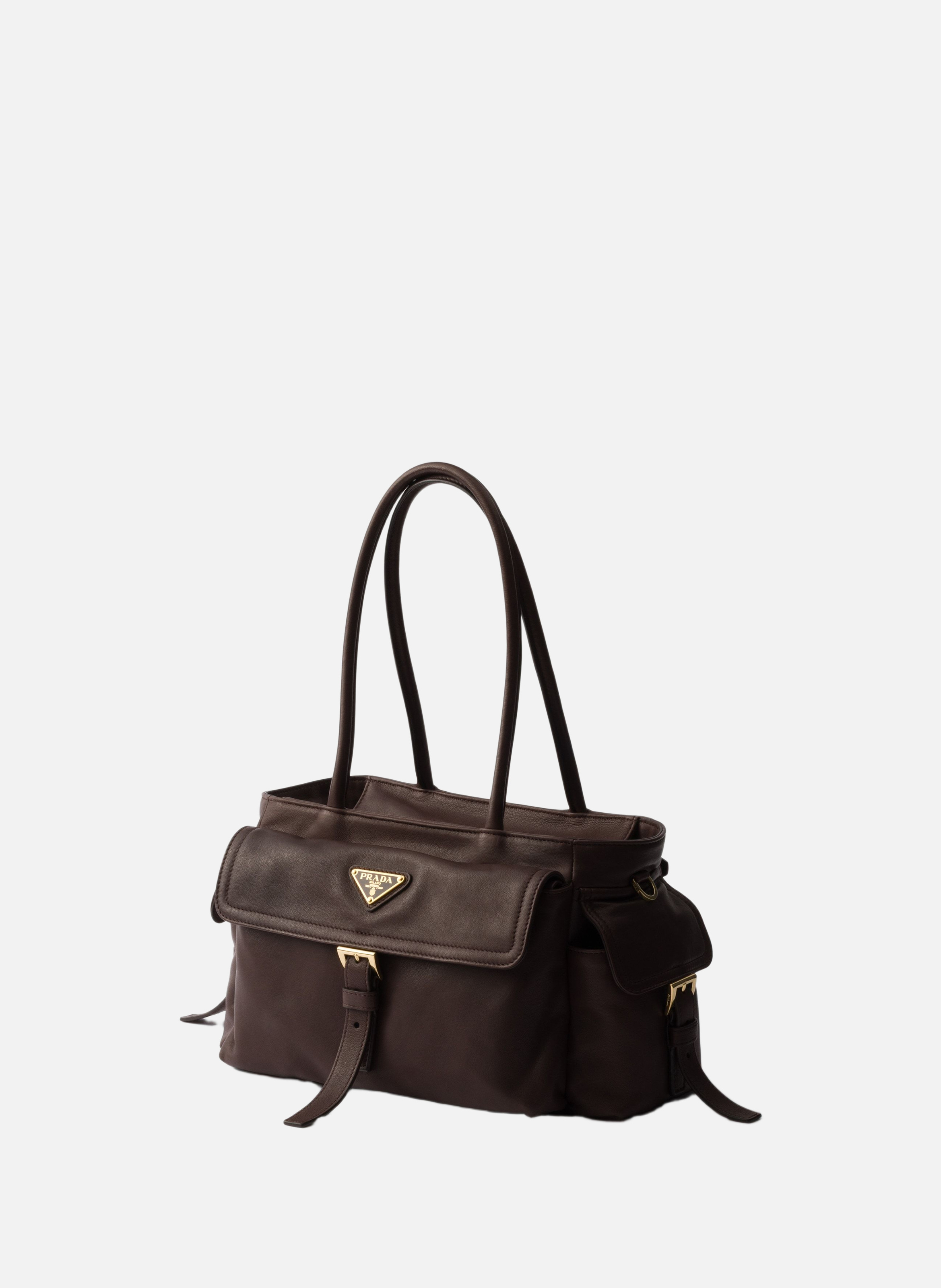 Sac cabas prada explore en cuir nappa PRADA Marron