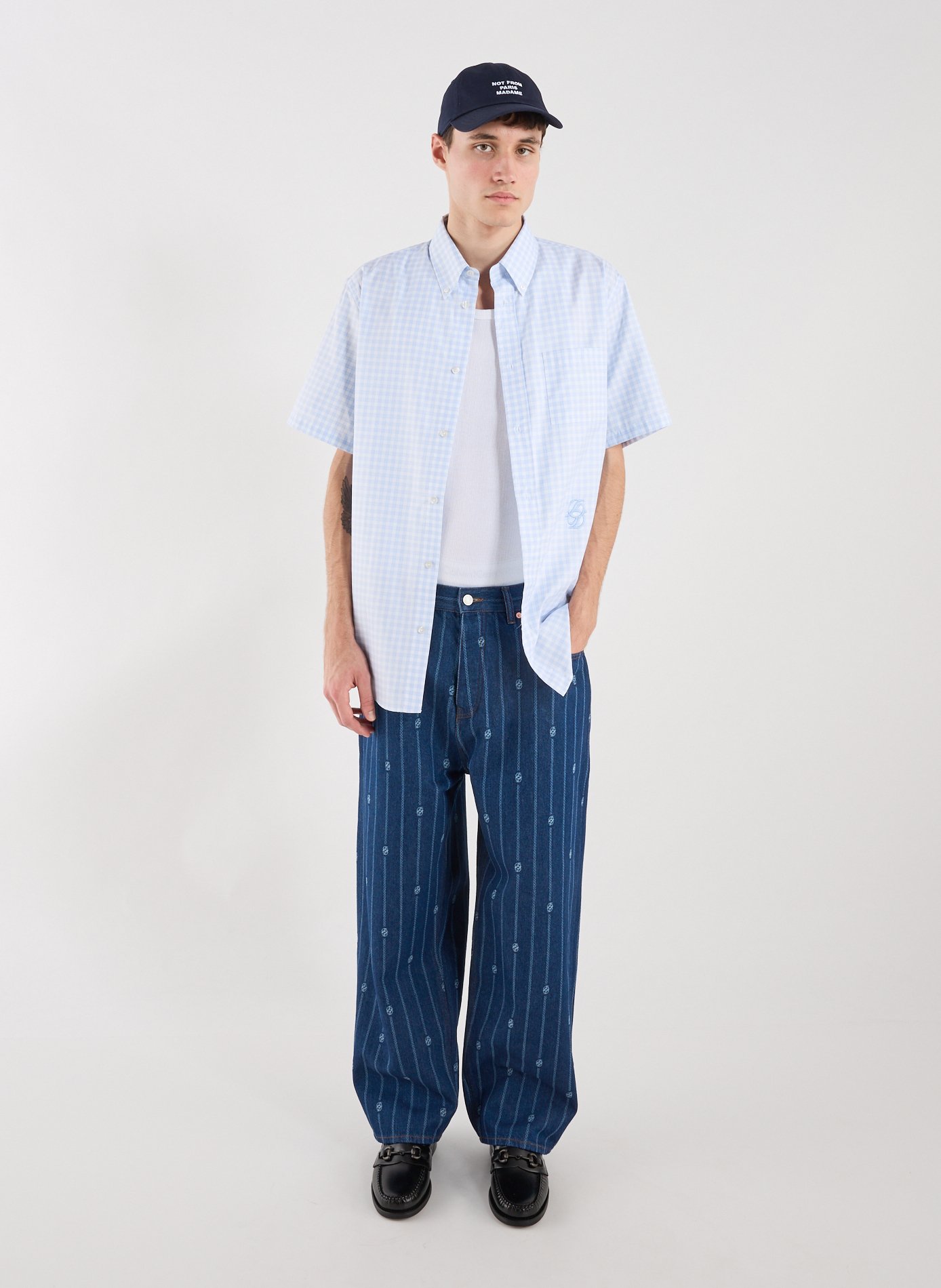 Oversized cotton jeans DROLE DE MONSIEUR Blue