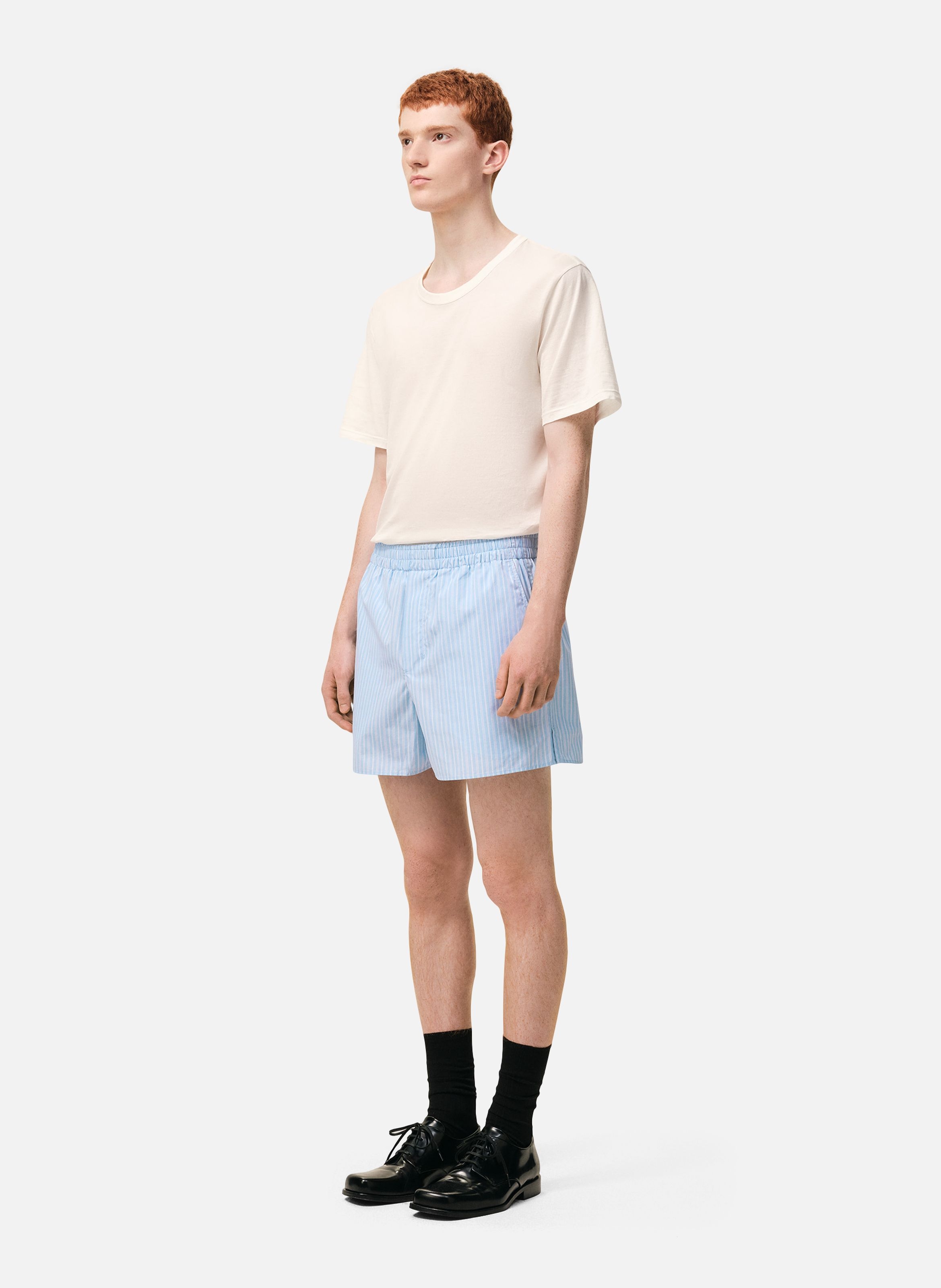 Short court elastiqué unisexe en coton AMI PARIS Bleu