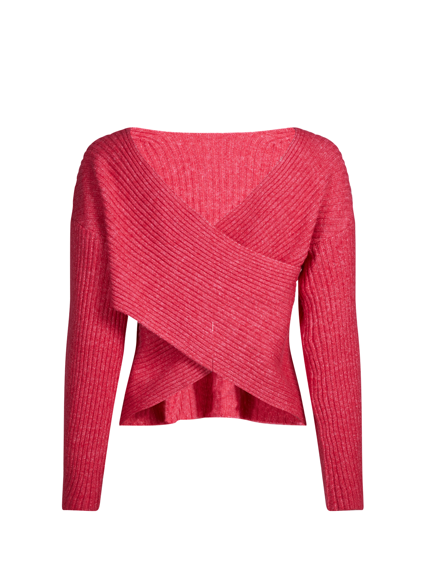 Pull Vikaylena côtelé avant croisé VILA Rose