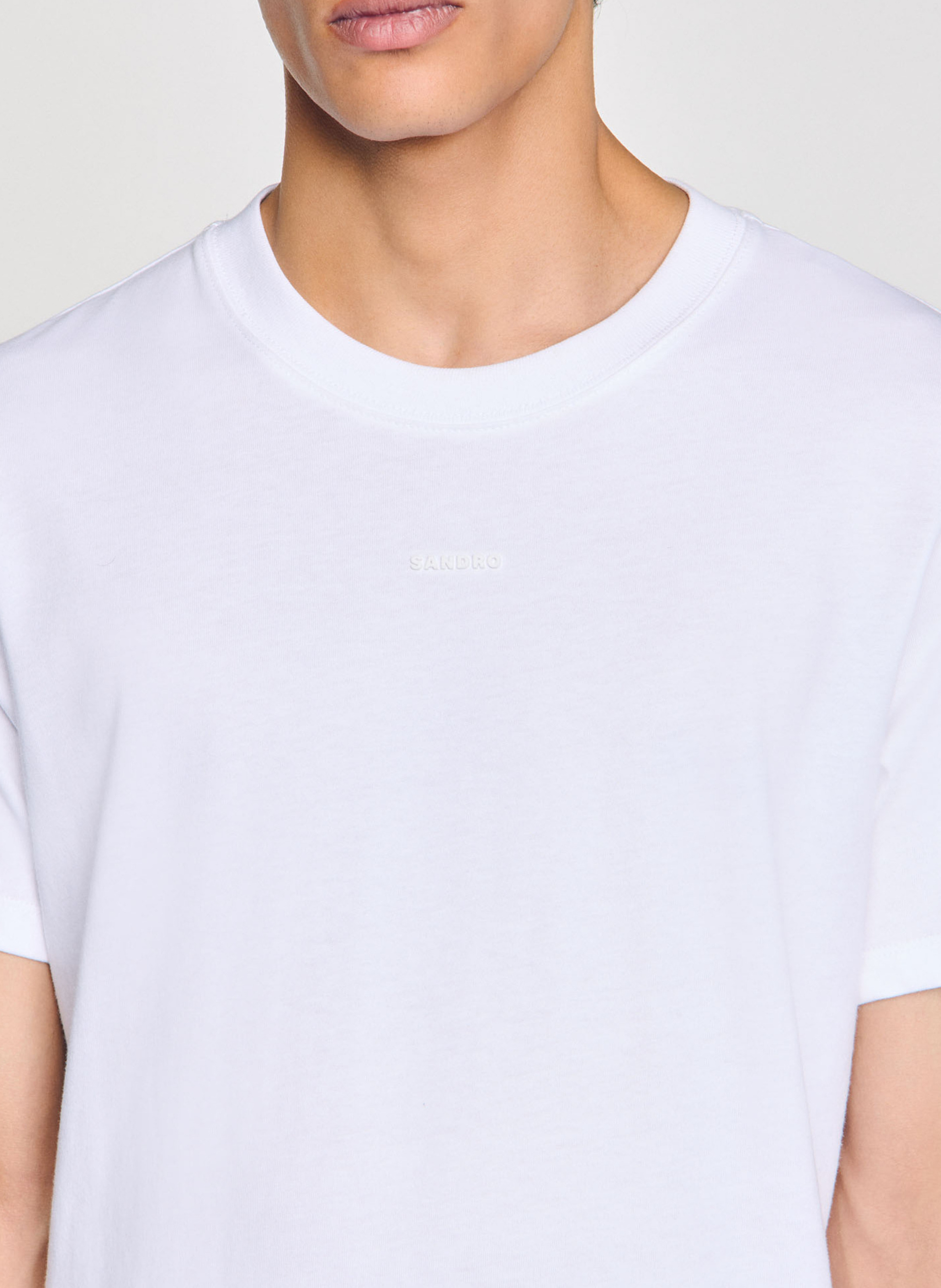 Tee-shirt droit en coton SANDRO Blanc