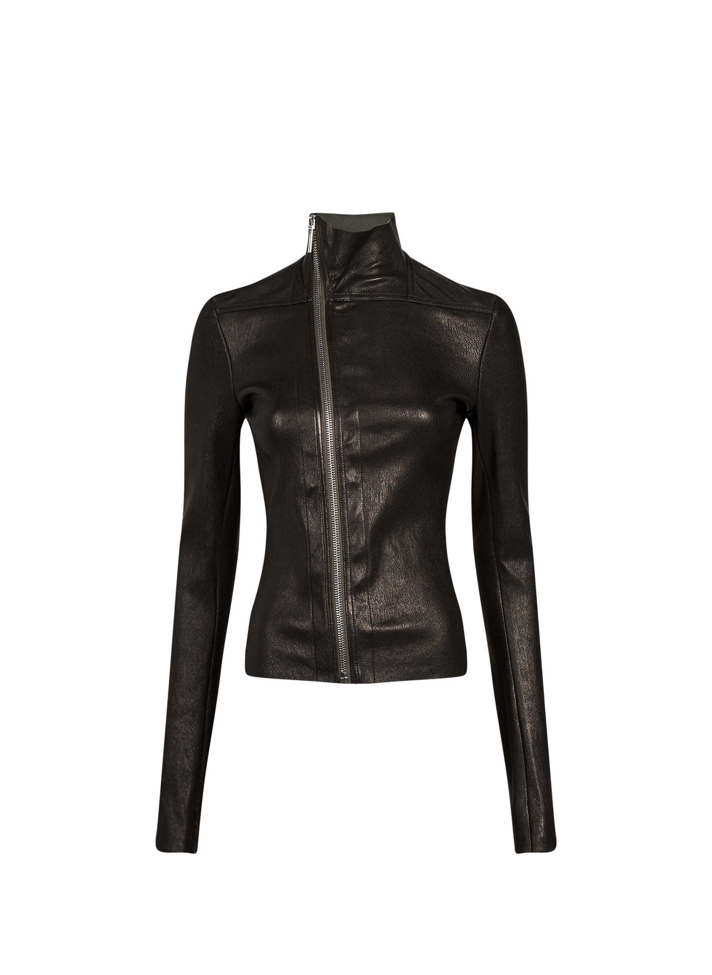 Veste cintrée en cuir mélangé RICK OWENS Noir