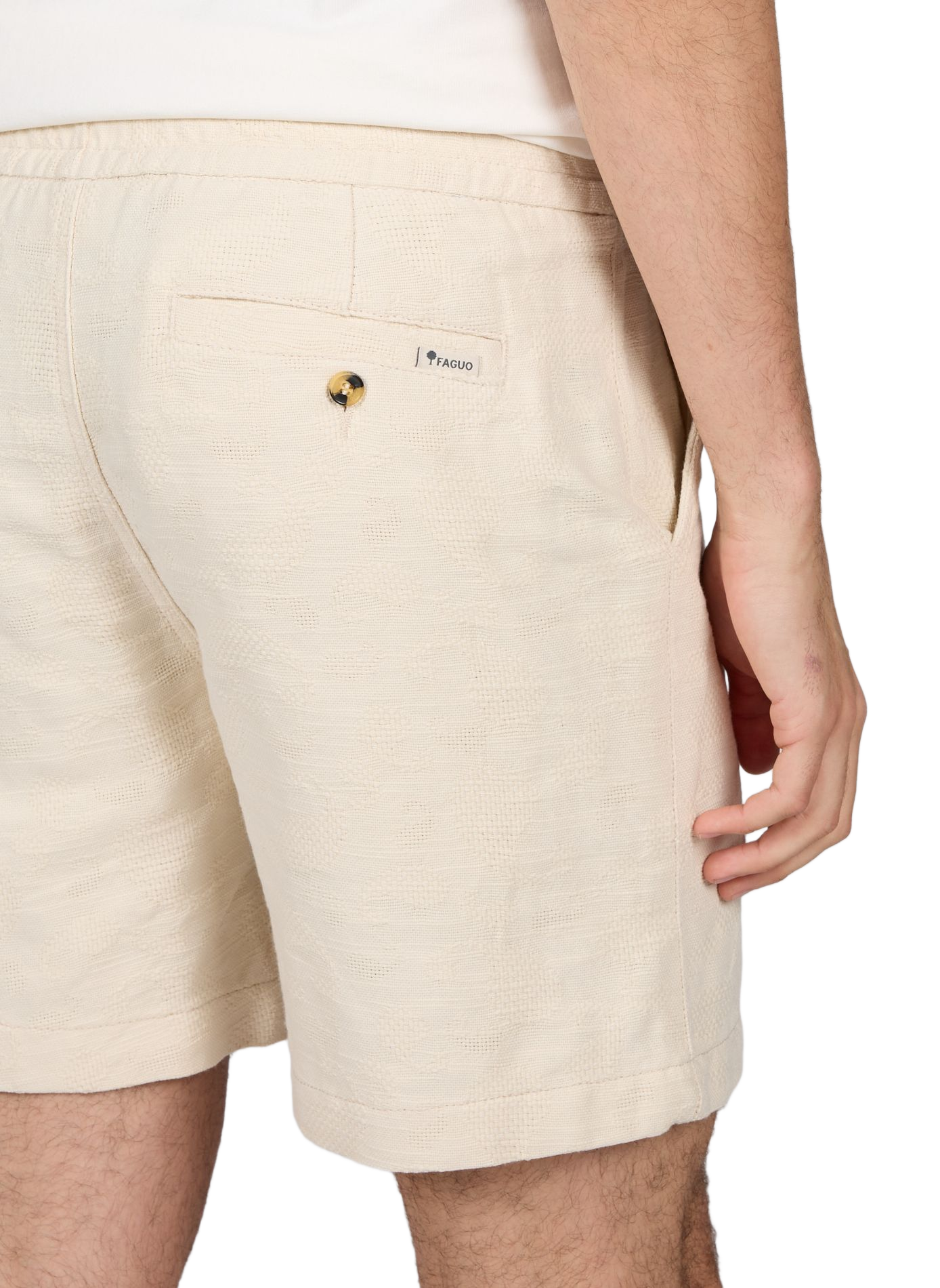 Short droit Chèvre en coton FAGUO Beige