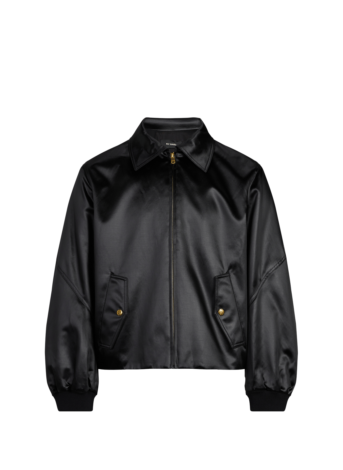 Bomber Opera satiné en coton mélangé WILLY CHAVARRIA Noir
