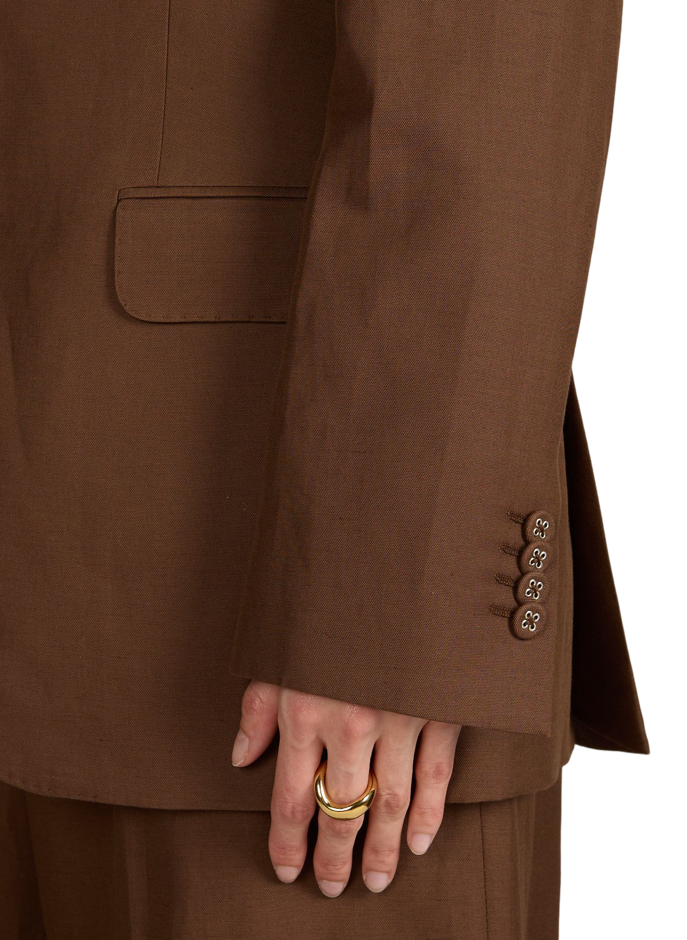 Linen and cotton blended blazer OFFICINE GENERALE Khaki