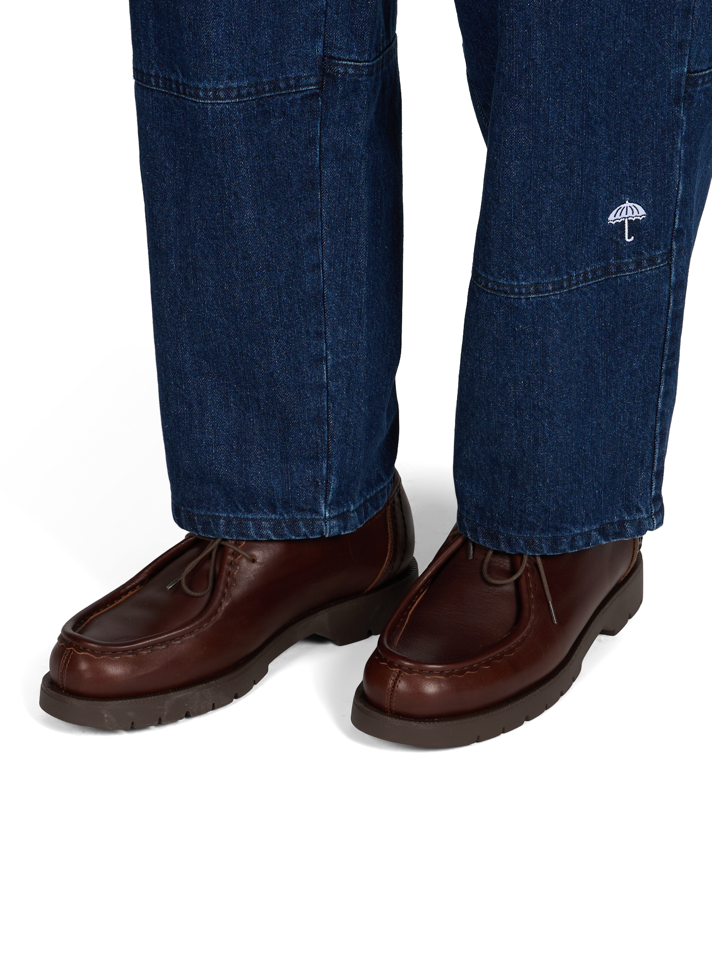 Calfskin leather lace-up loafers KLEMAN Brown