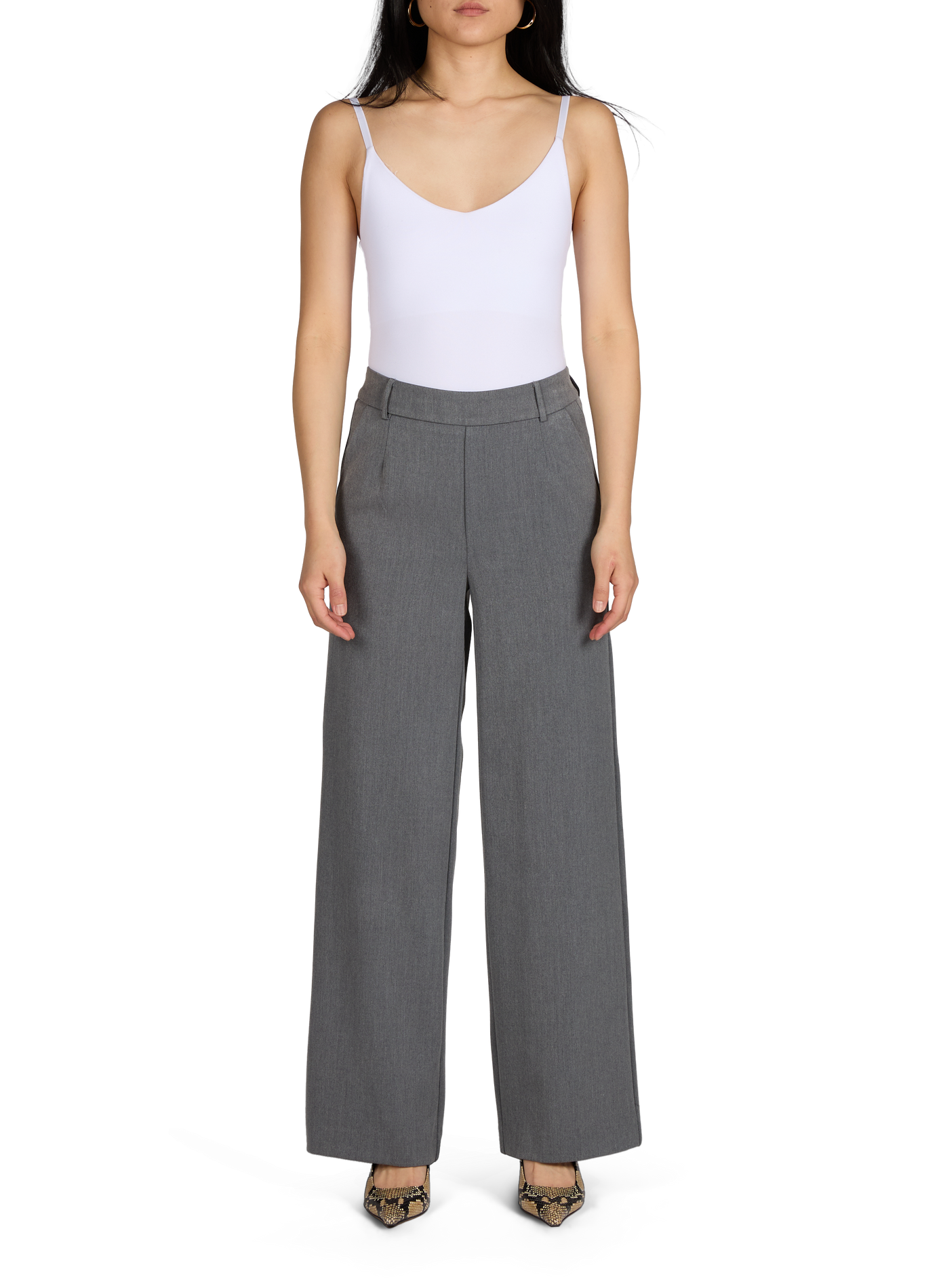 High-waisted wide-leg pants VILA Grey