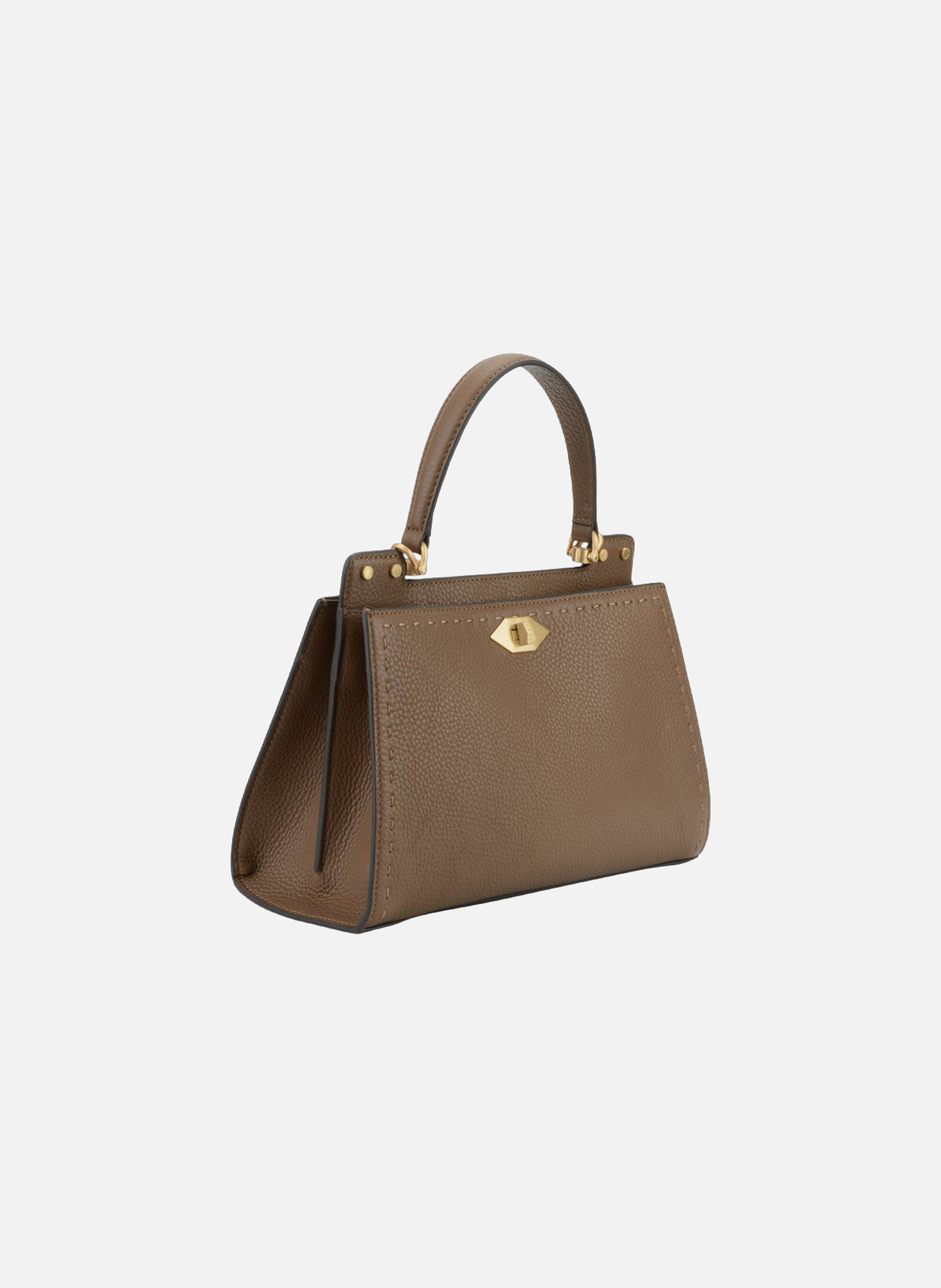 Trianon | sac à main micro en cuir de vachette POURCHET Marron