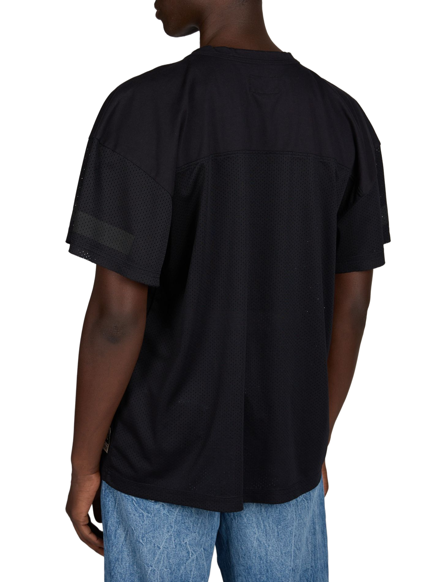Fußball-Mesh-T-Shirt aus Baumwolle ERL Schwarz