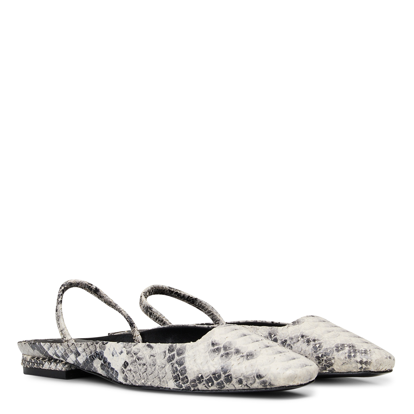 Ballerines slingbacks cuir effet python IKKS Blanc
