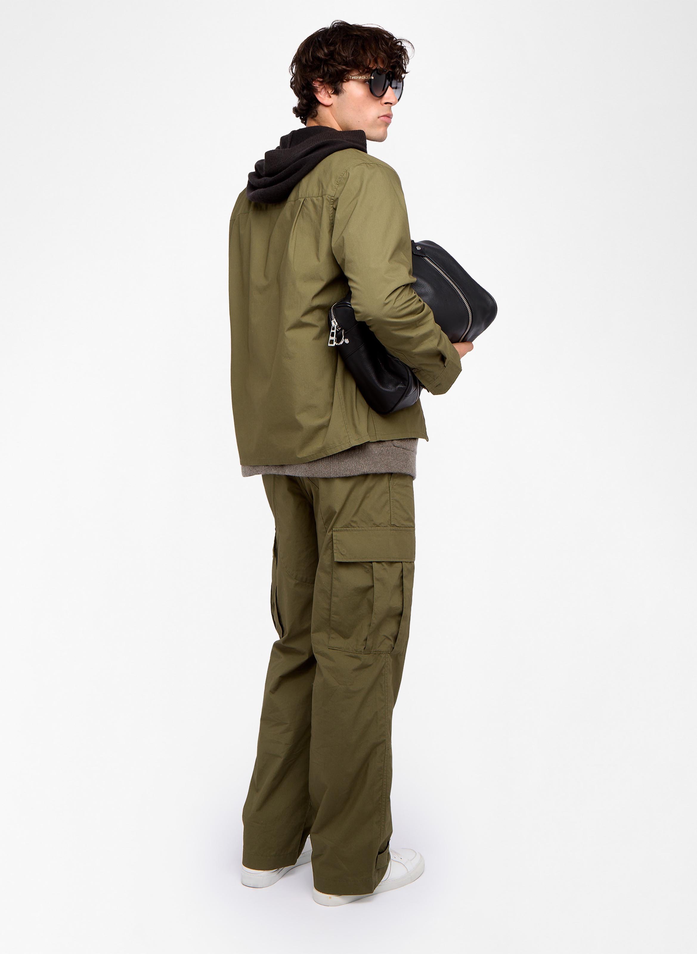 Gerade geschnittene, einfarbige Reißverschlussjacke aus Baumwolle Suzy ZADIG&VOLTAIRE Khaki