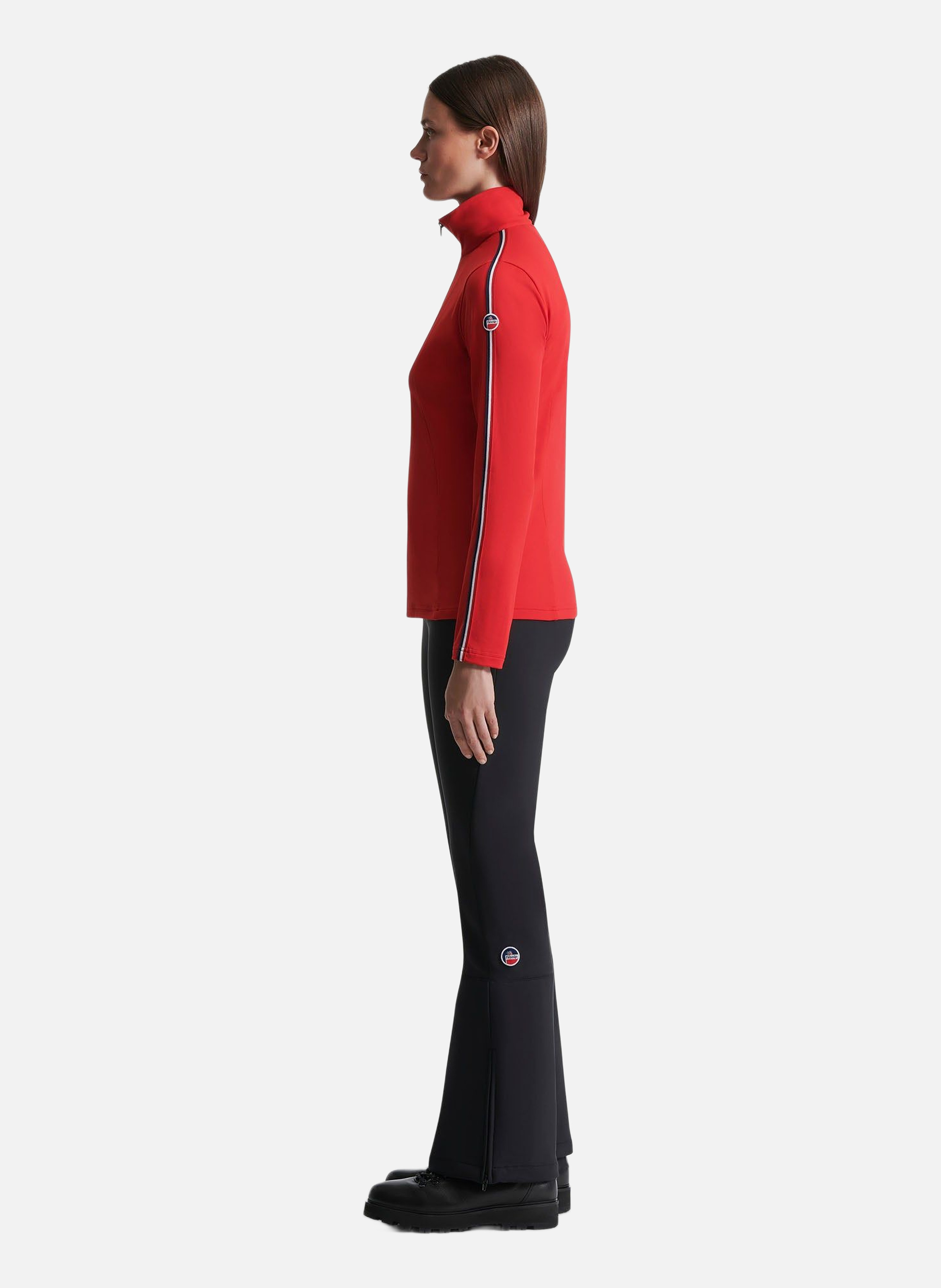 Stellia high-neck fitted sweater. FUSALP Red