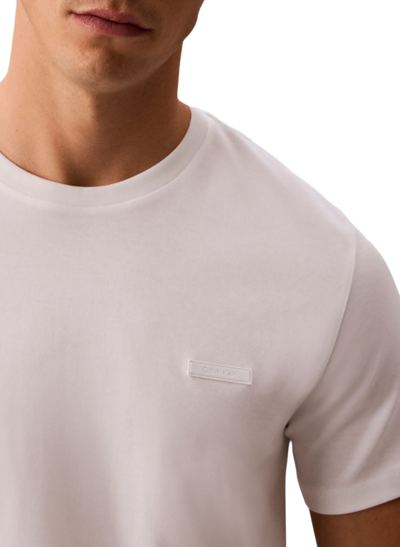 Gerades T-Shirt mit kurzen Ärmeln aus Baumwolle CALVIN KLEIN Weiss