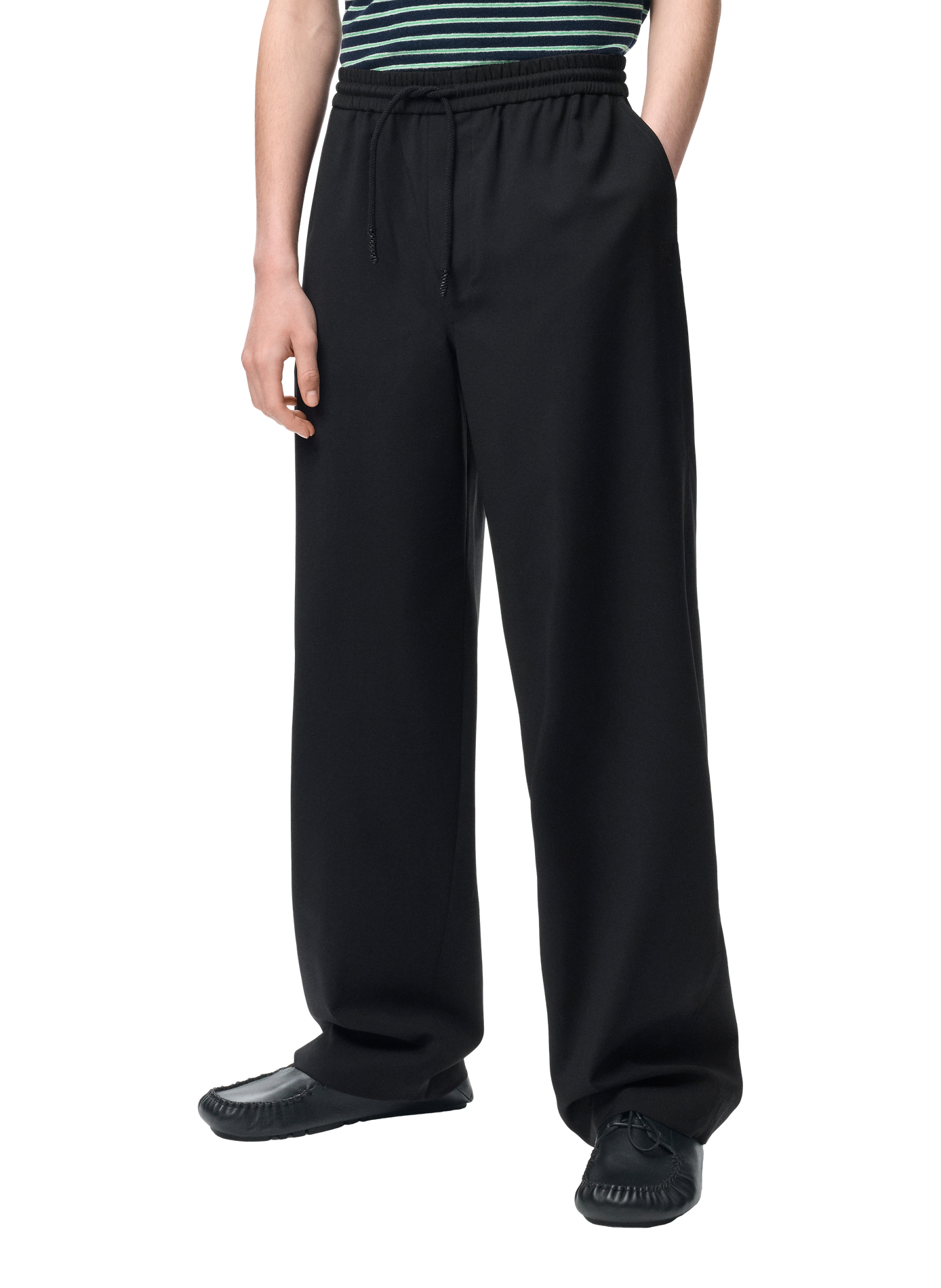 Broek met trekkoord van wol LOEWE Zwart