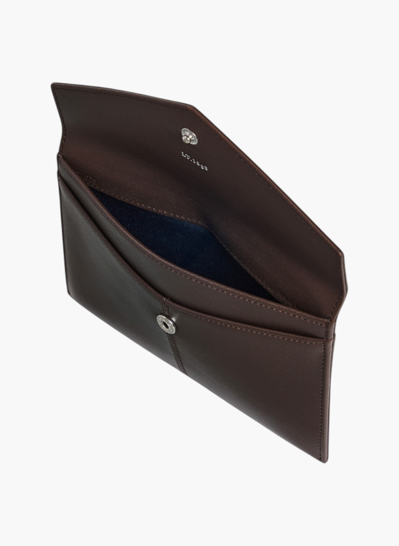 Pochette enveloppe moyen modèle paulette en cuir lisse LE TANNEUR Marron