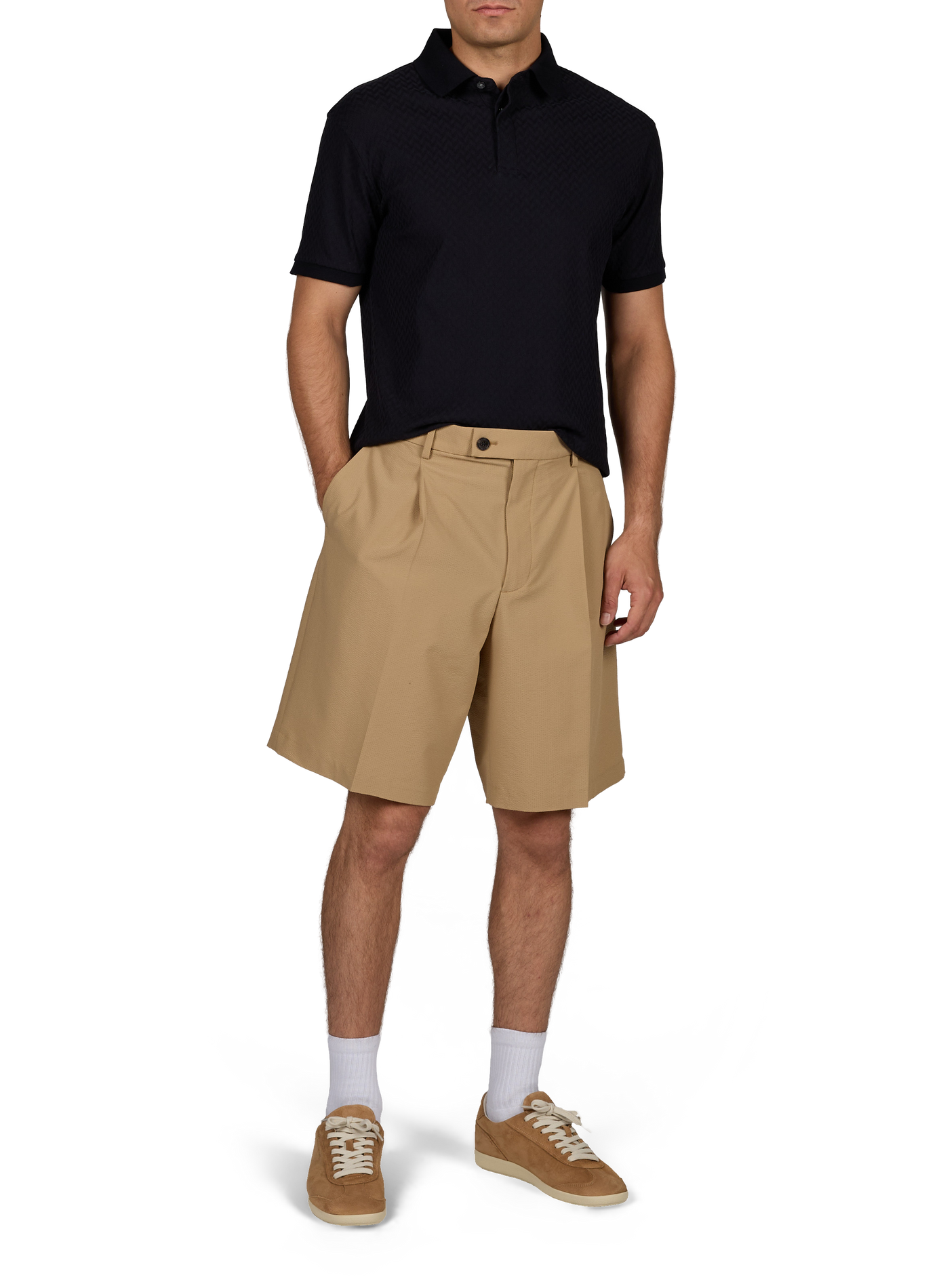 Textured Bermuda Shorts EMPORIO ARMANI Beige