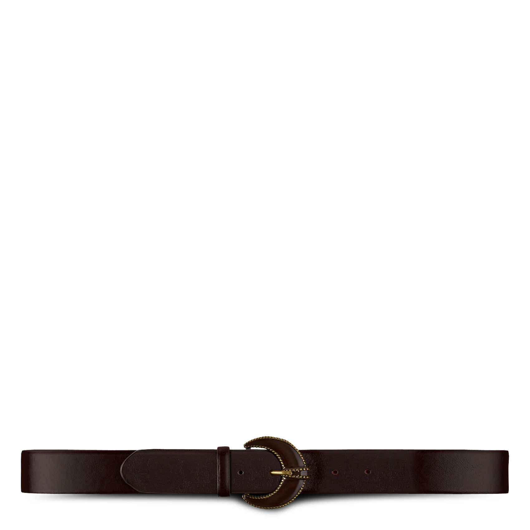 Ceinture à boucle en cuir brendon BA&SH Marron