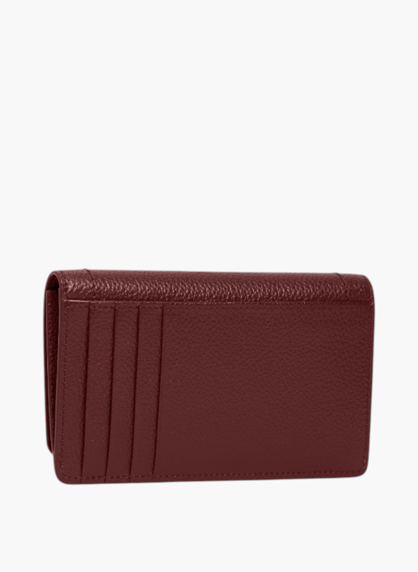 Porte cartes à rabat moyen modèle louison en cuir grainé LE TANNEUR Rouge