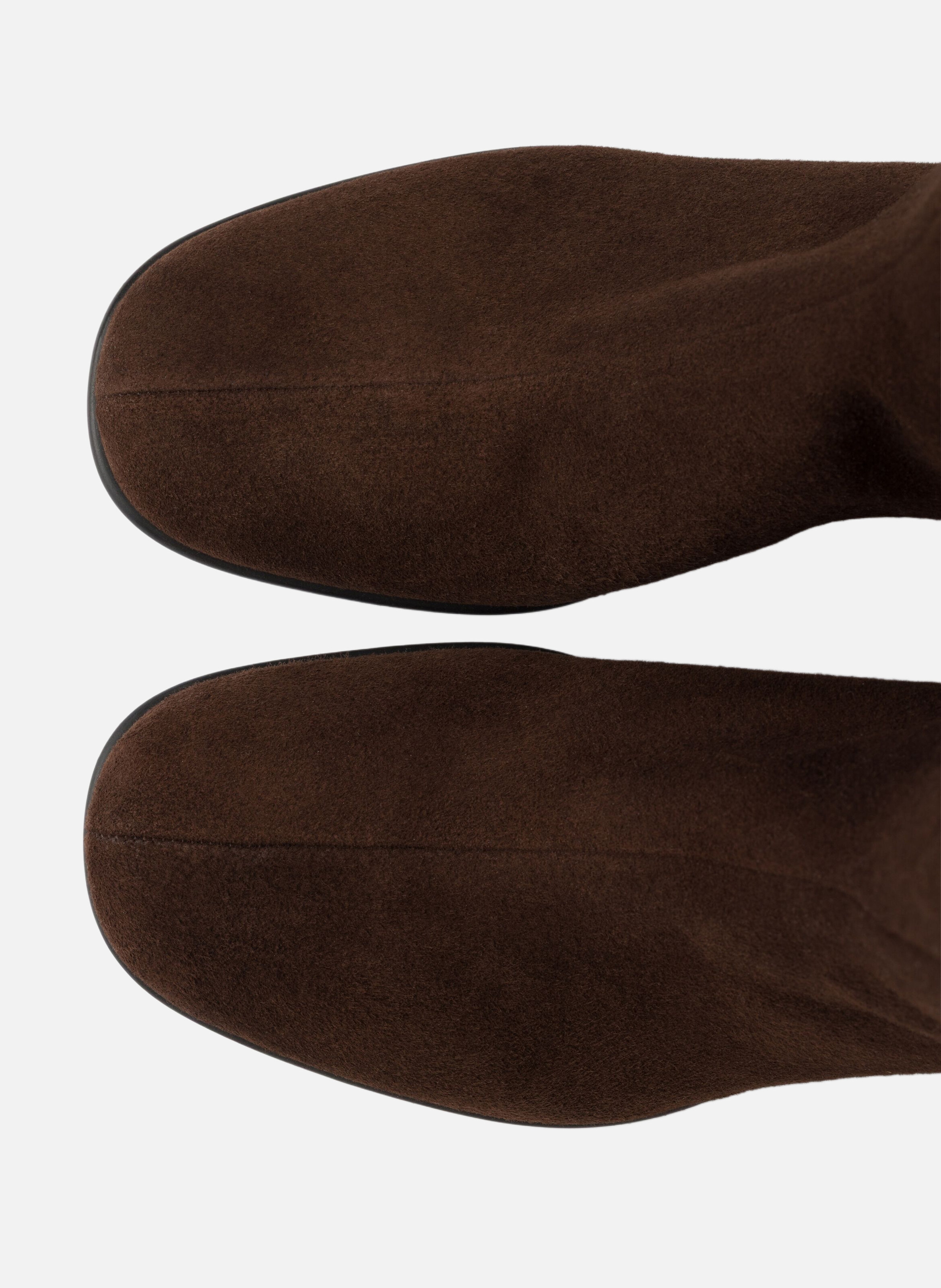 Bottes en veau velours stretch PRADA Marron