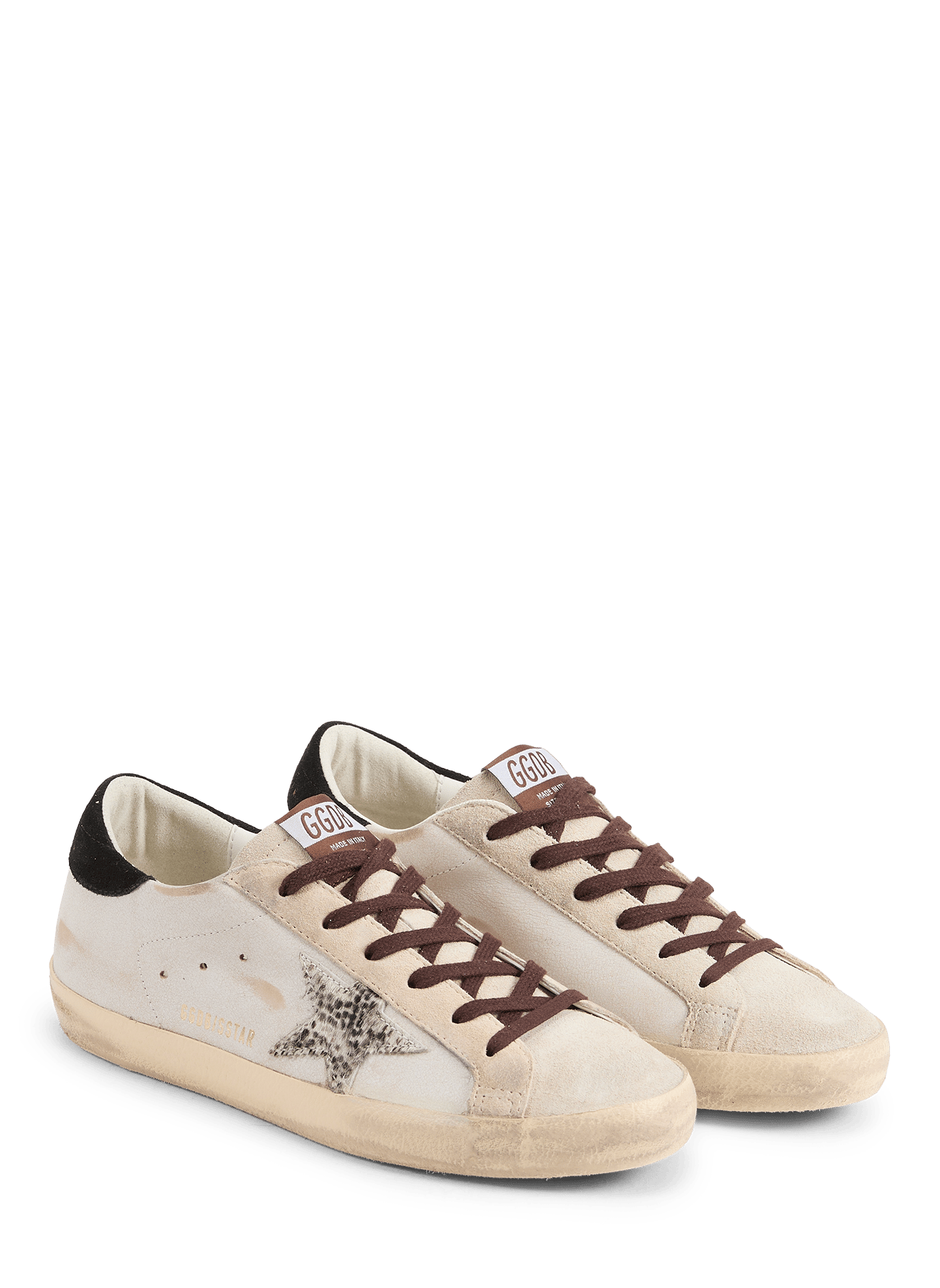 SUPER-STAR CLASSIC WITH LIST lace-up leather sneakers GOLDEN GOOSE Multicolour
