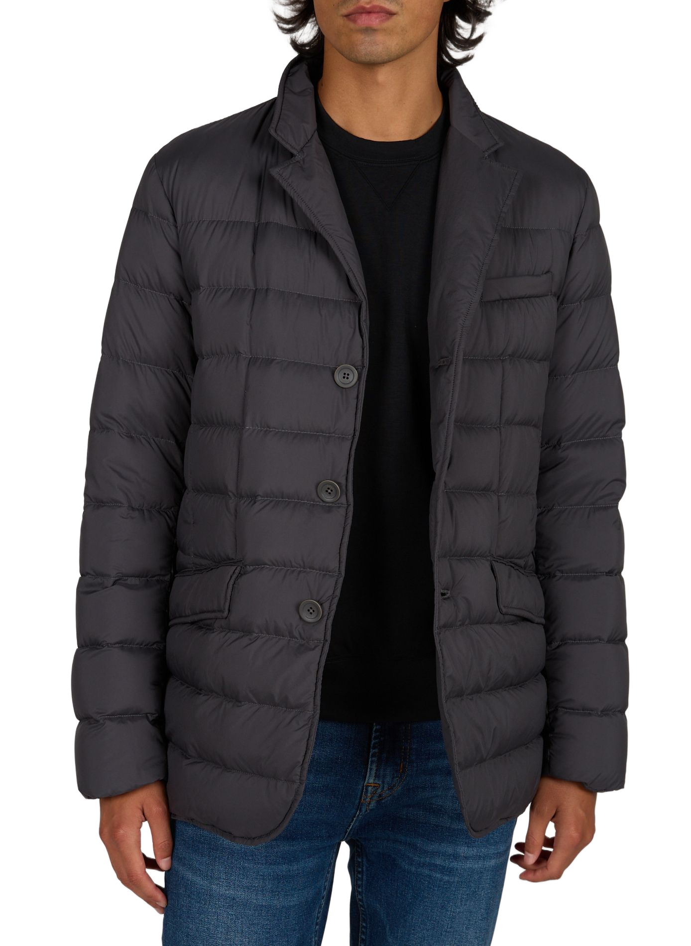 Straight puffer jacket with high neck HERNO Grey