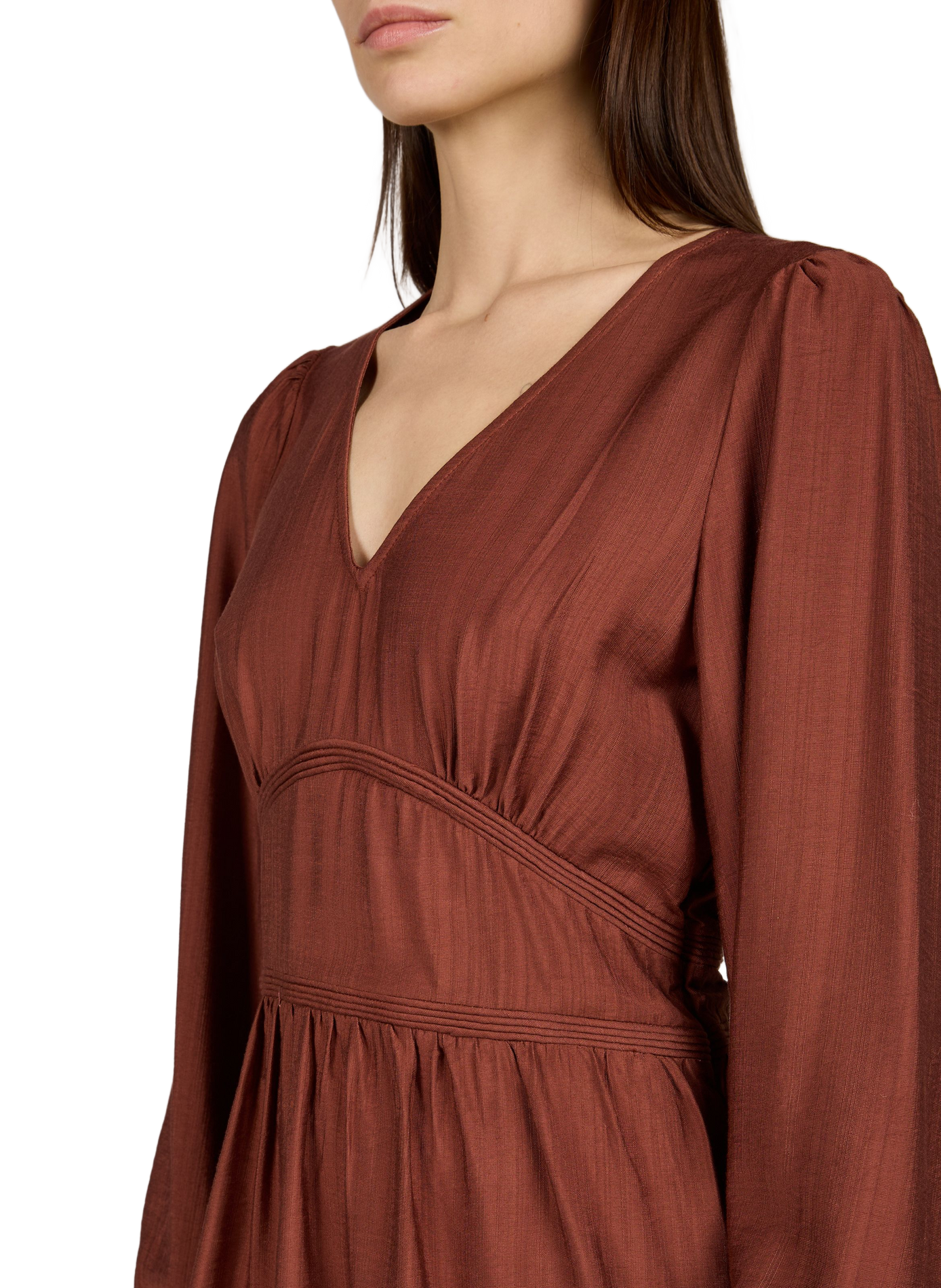 Loose-Fitting Short V-Neck Dress VILA Beige