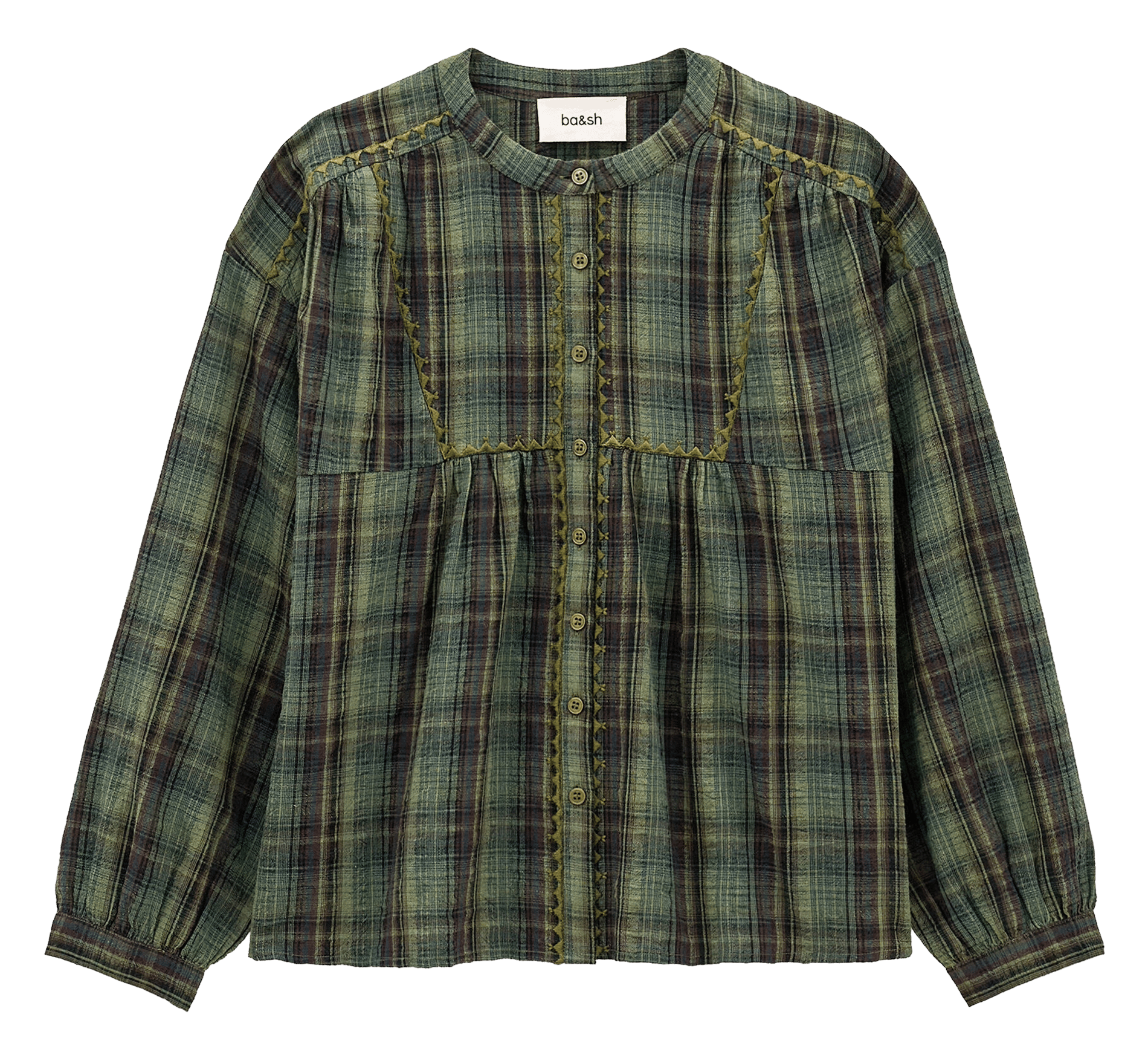 Chemise ample en coton et lin sisi BA&SH Vert